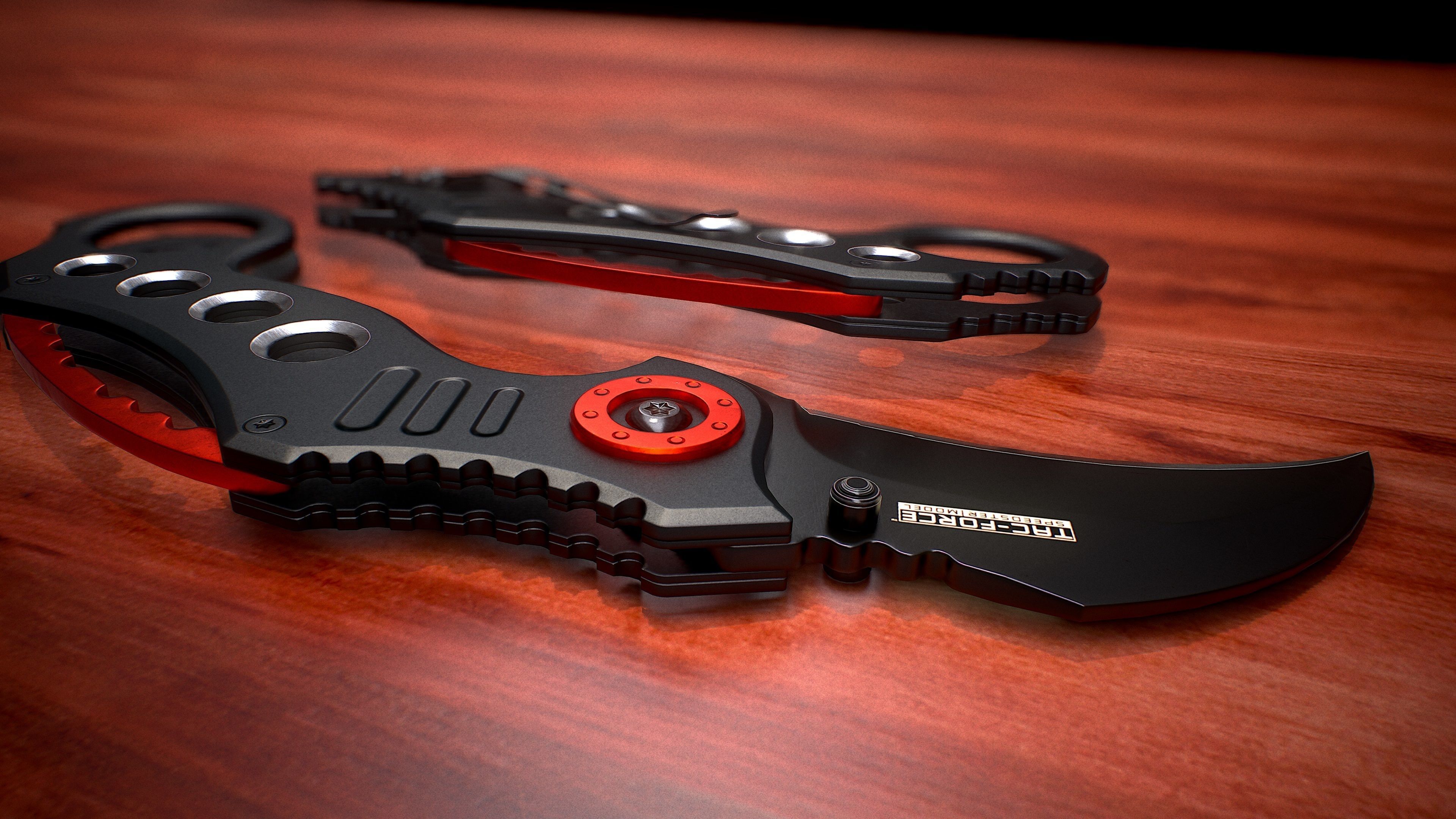 Karambit Knife Tac Force Low-poly 3D model_2