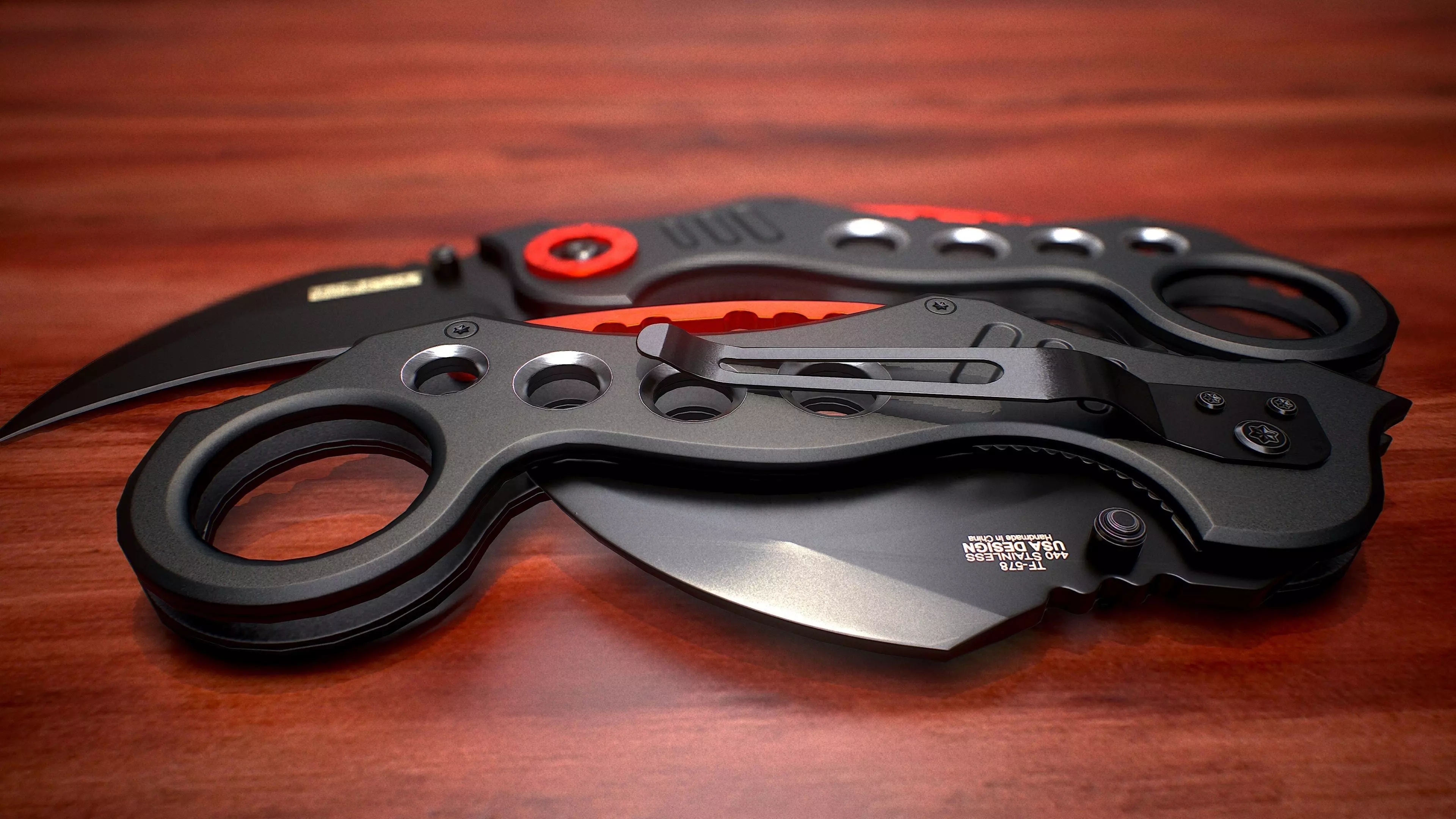 Karambit Knife Tac Force Low-poly 3D model_0