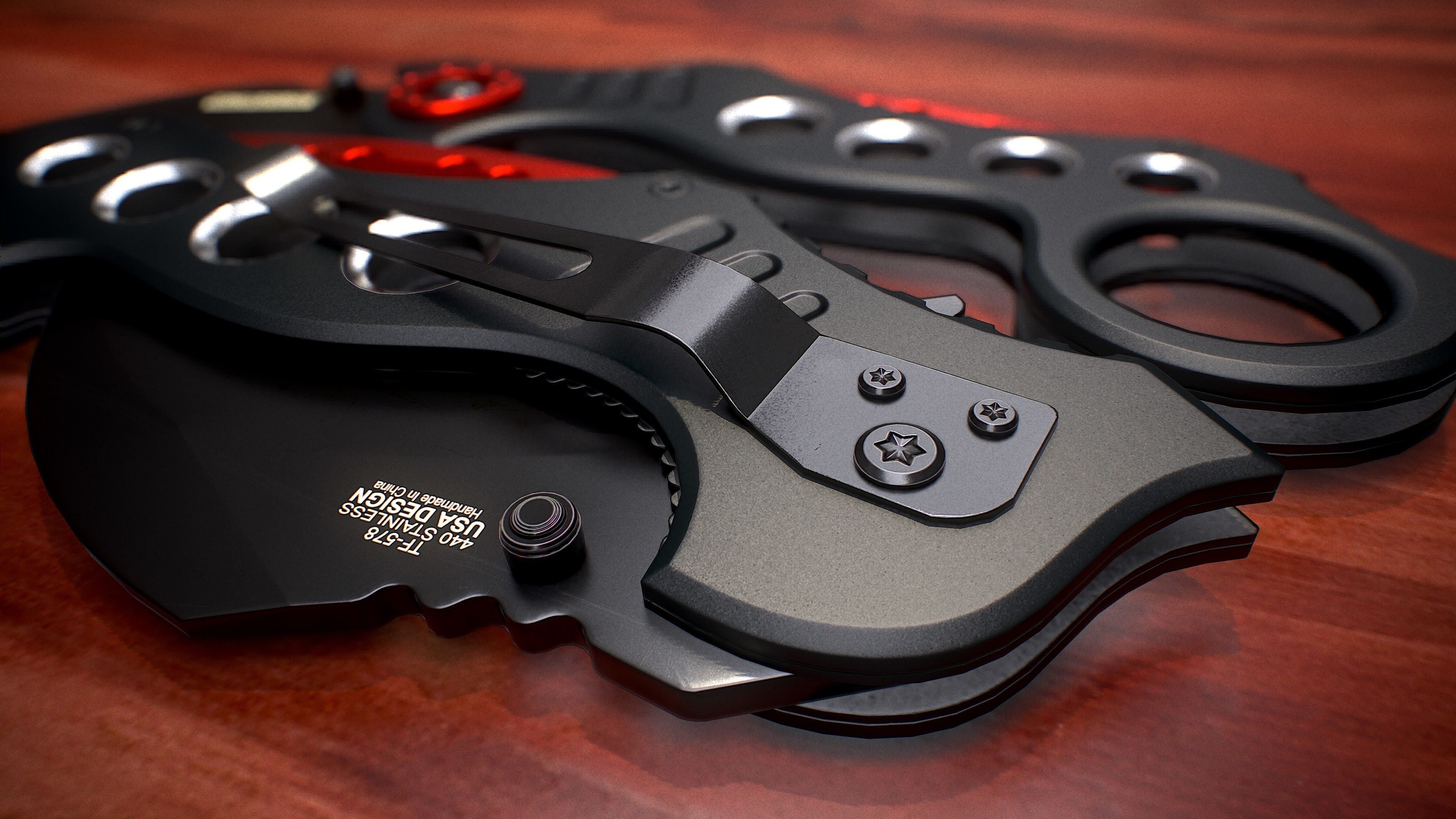 Karambit Knife Tac Force Low-poly 3D model_6