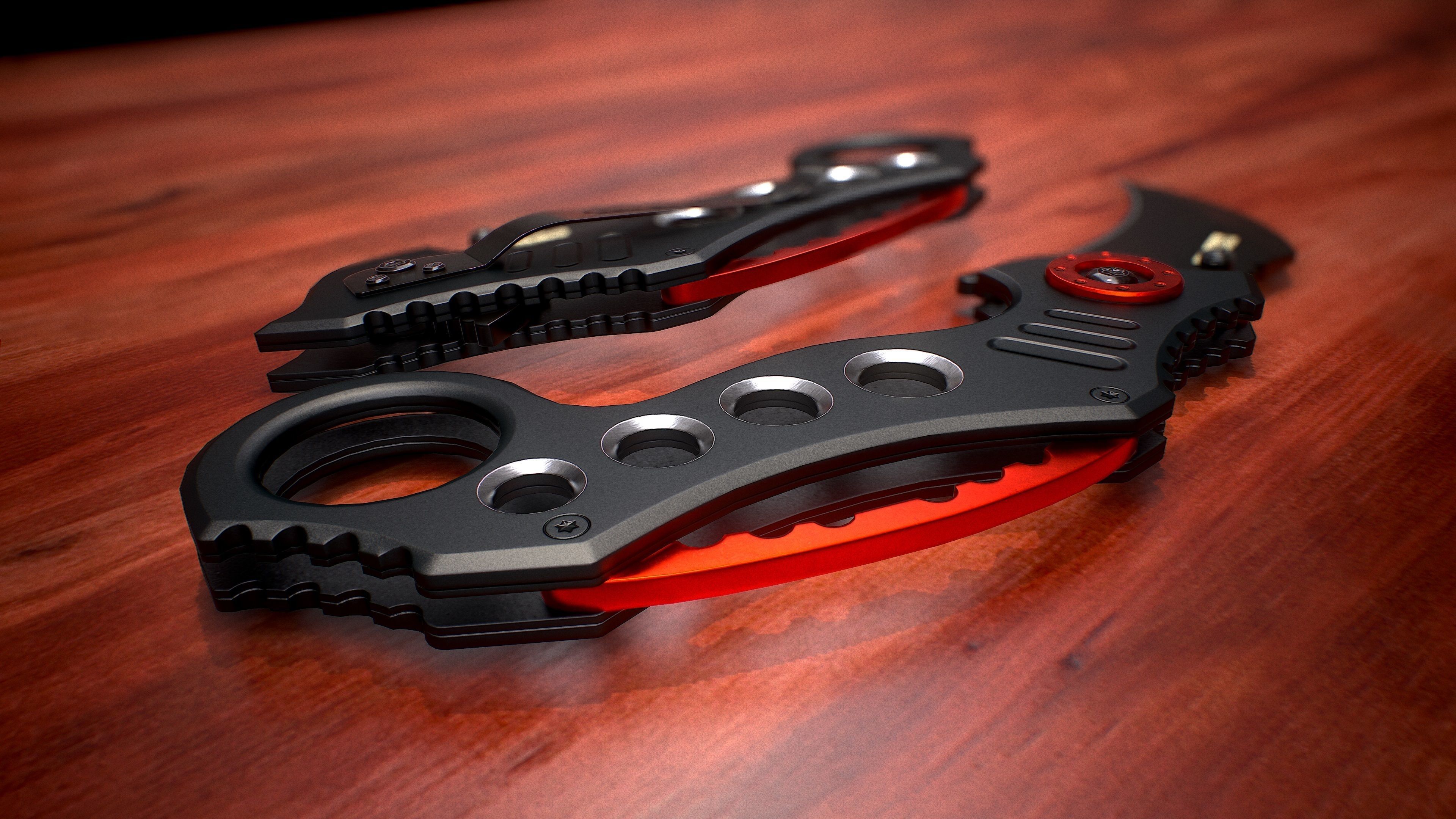 Karambit Knife Tac Force Low-poly 3D model_1