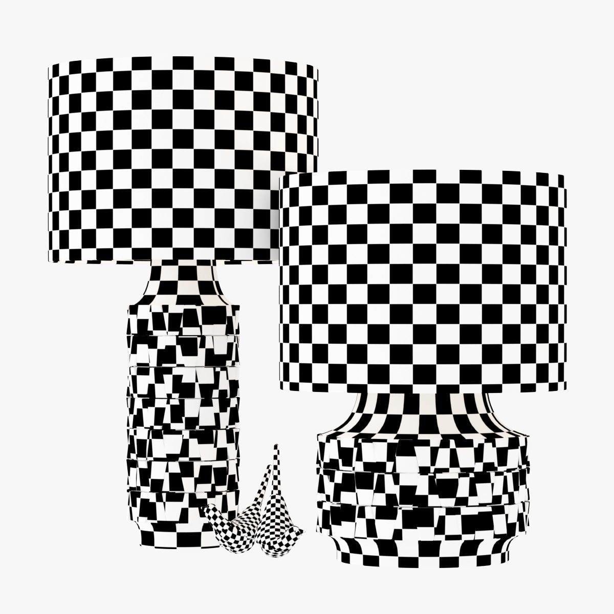 Ceramic Texture Table Lamp - Tall 3D model_4