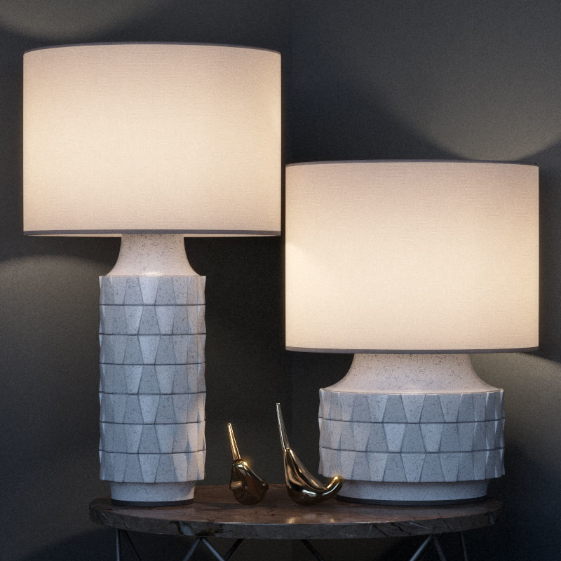 Ceramic Texture Table Lamp - Tall 3D model_1