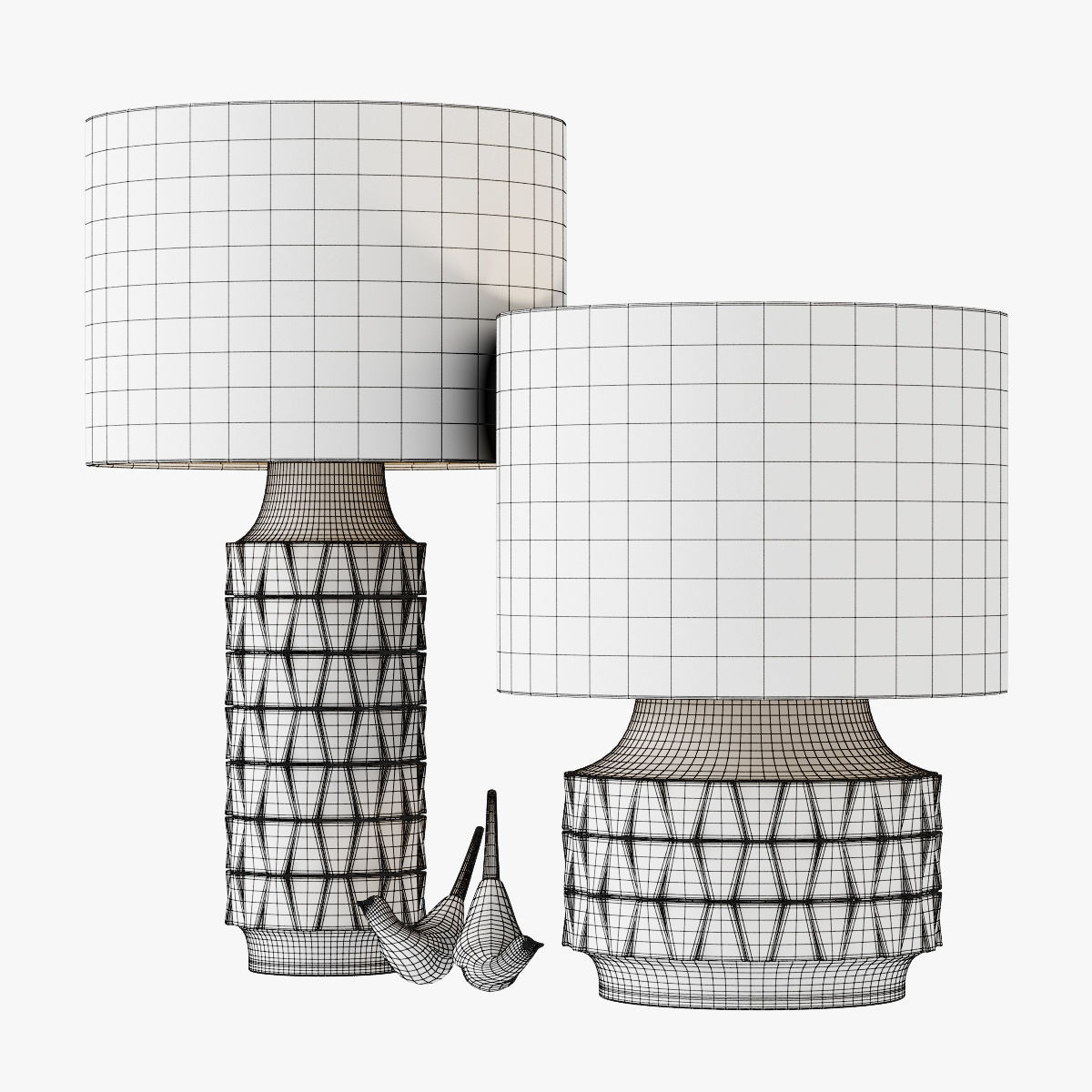 Ceramic Texture Table Lamp - Tall 3D model_3