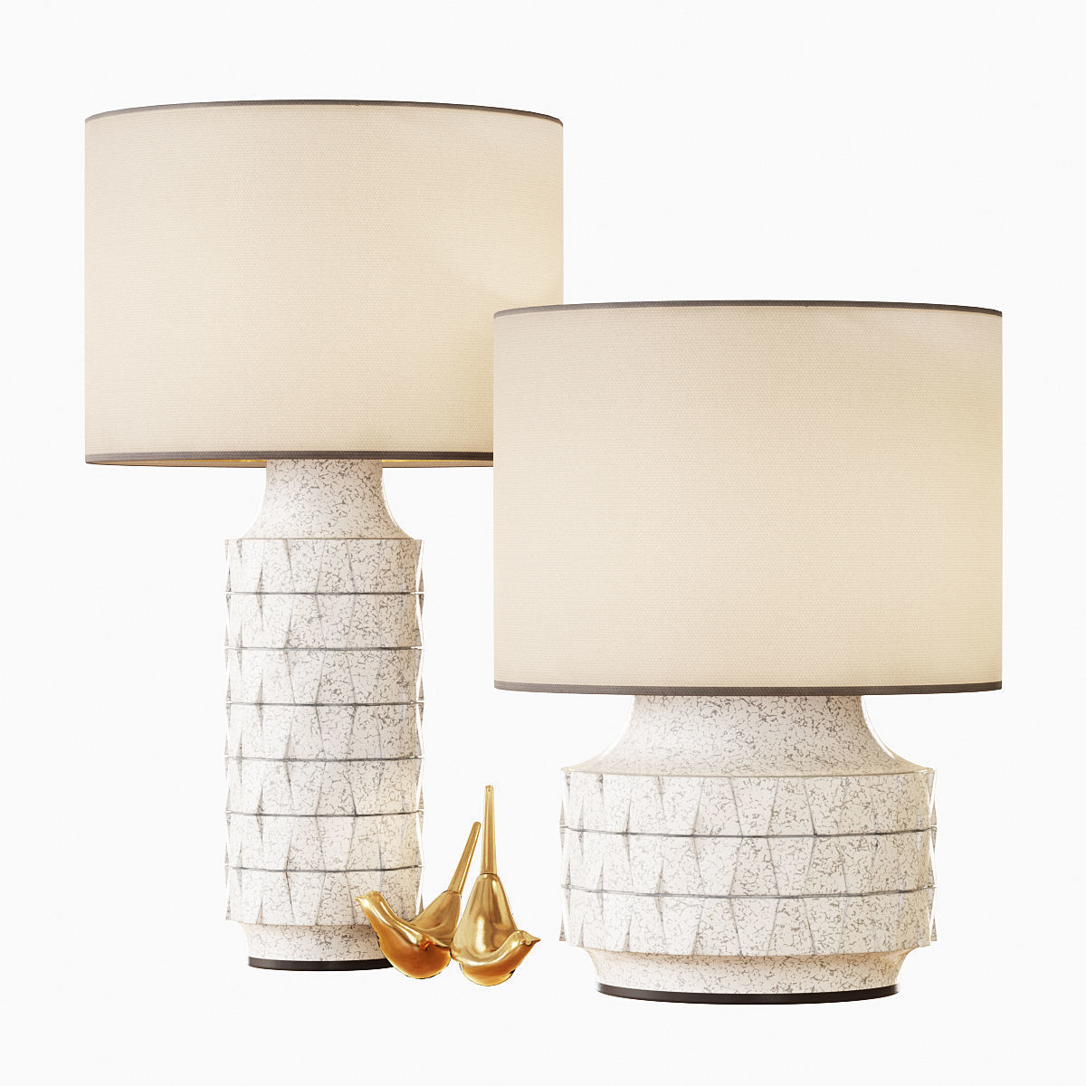 Ceramic Texture Table Lamp - Tall 3D model_2