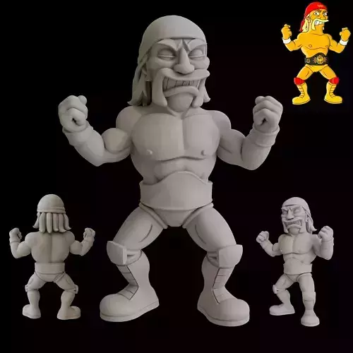 Hulk Hogan in Simpsons Style  3D Printable STL Figurine 3D print model