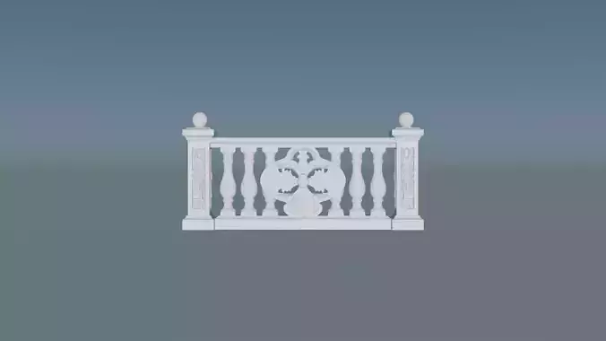 Classic Renaissance Cement Balustrade 3D print model