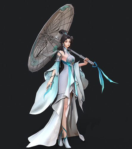 Ancient women Low-poly 3D model