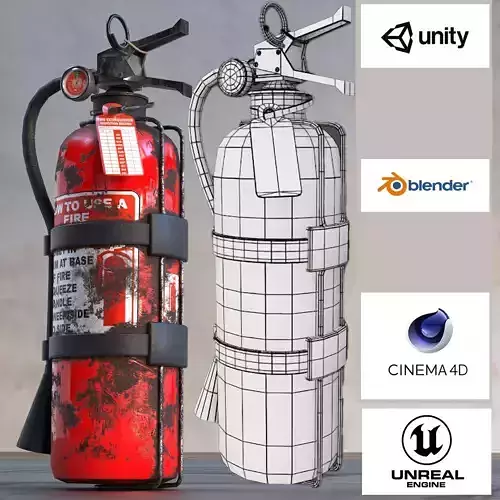 fire extinguisher game and vr Low-poly 3D model