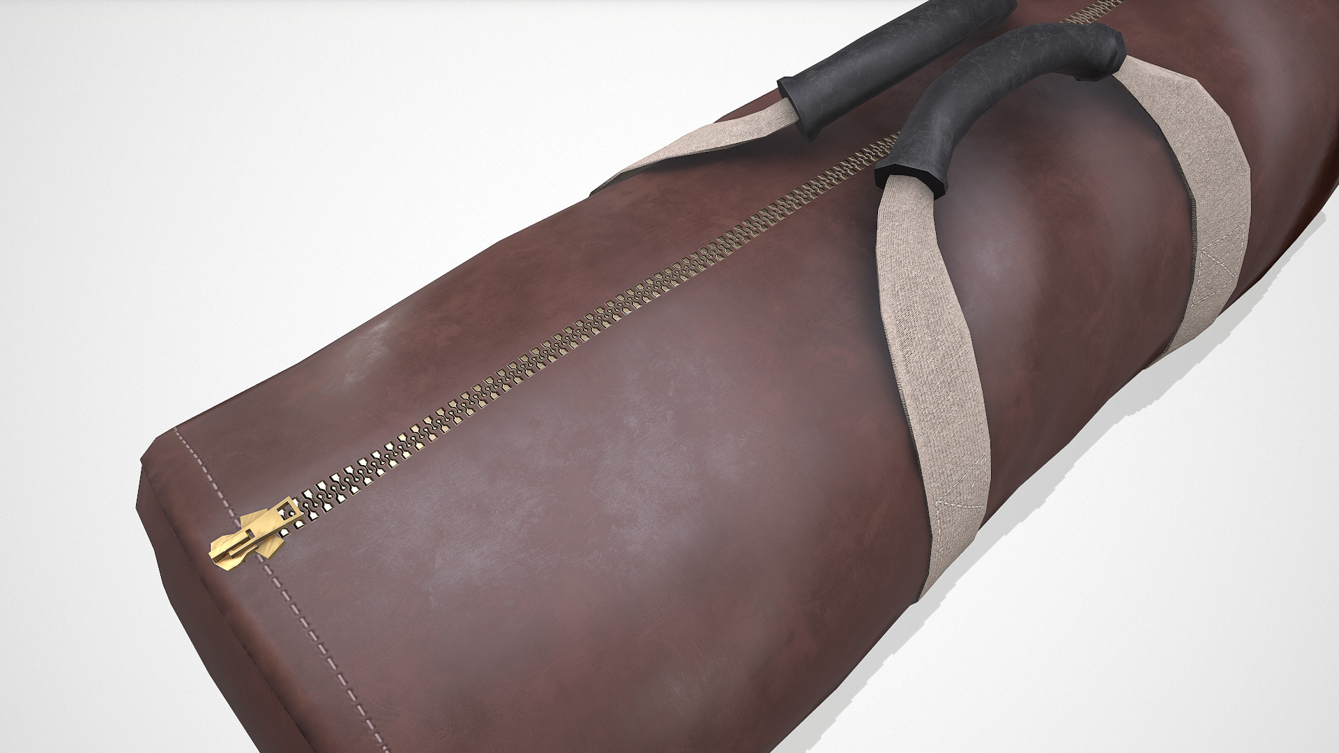 Old Vintage Duffle Bag Low-poly PBR Low-poly 3D model_11