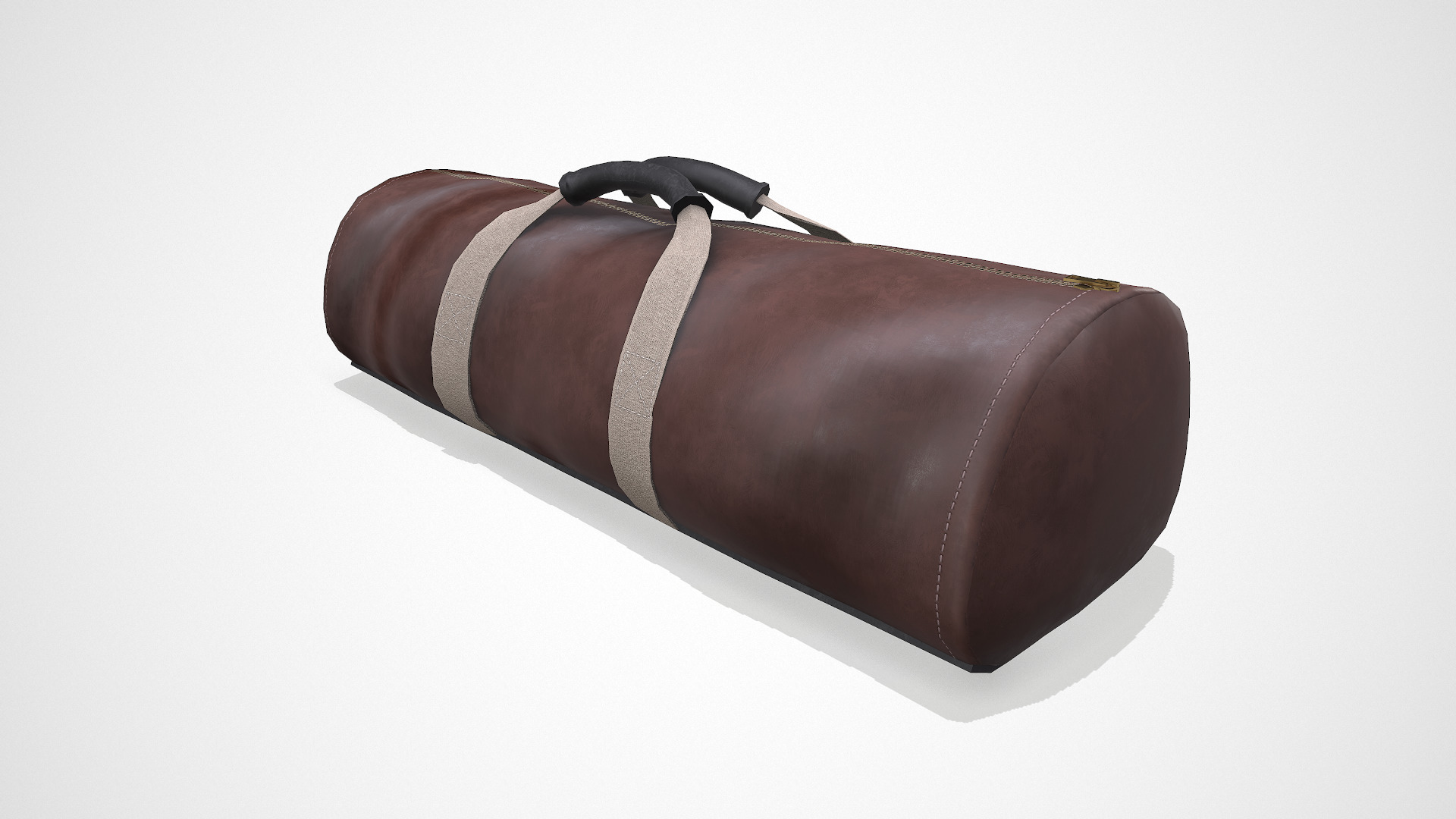Old Vintage Duffle Bag Low-poly PBR Low-poly 3D model_9