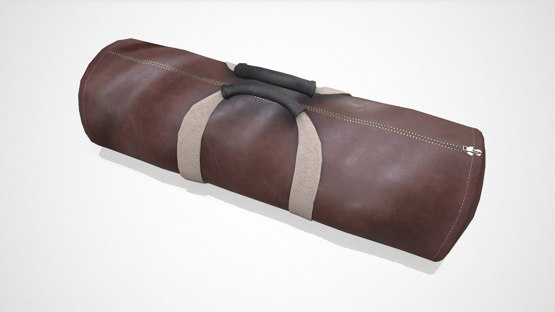 Old Vintage Duffle Bag Low-poly PBR Low-poly 3D model_8