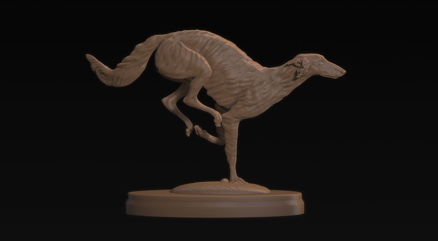 Borzoi Corriendo 3D print model_11
