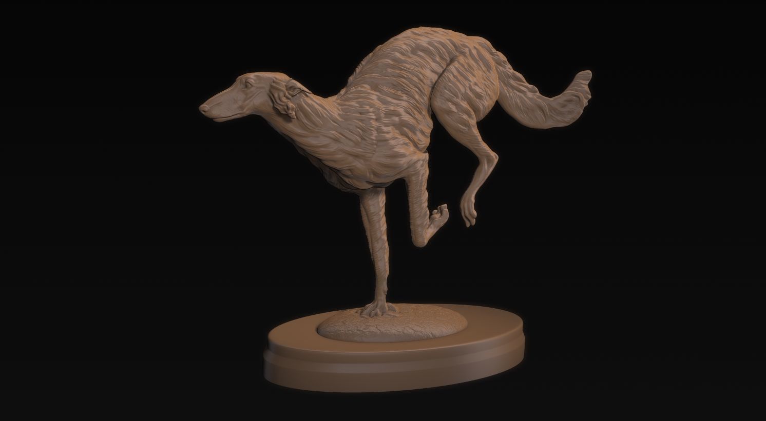 Borzoi Corriendo 3D print model_2