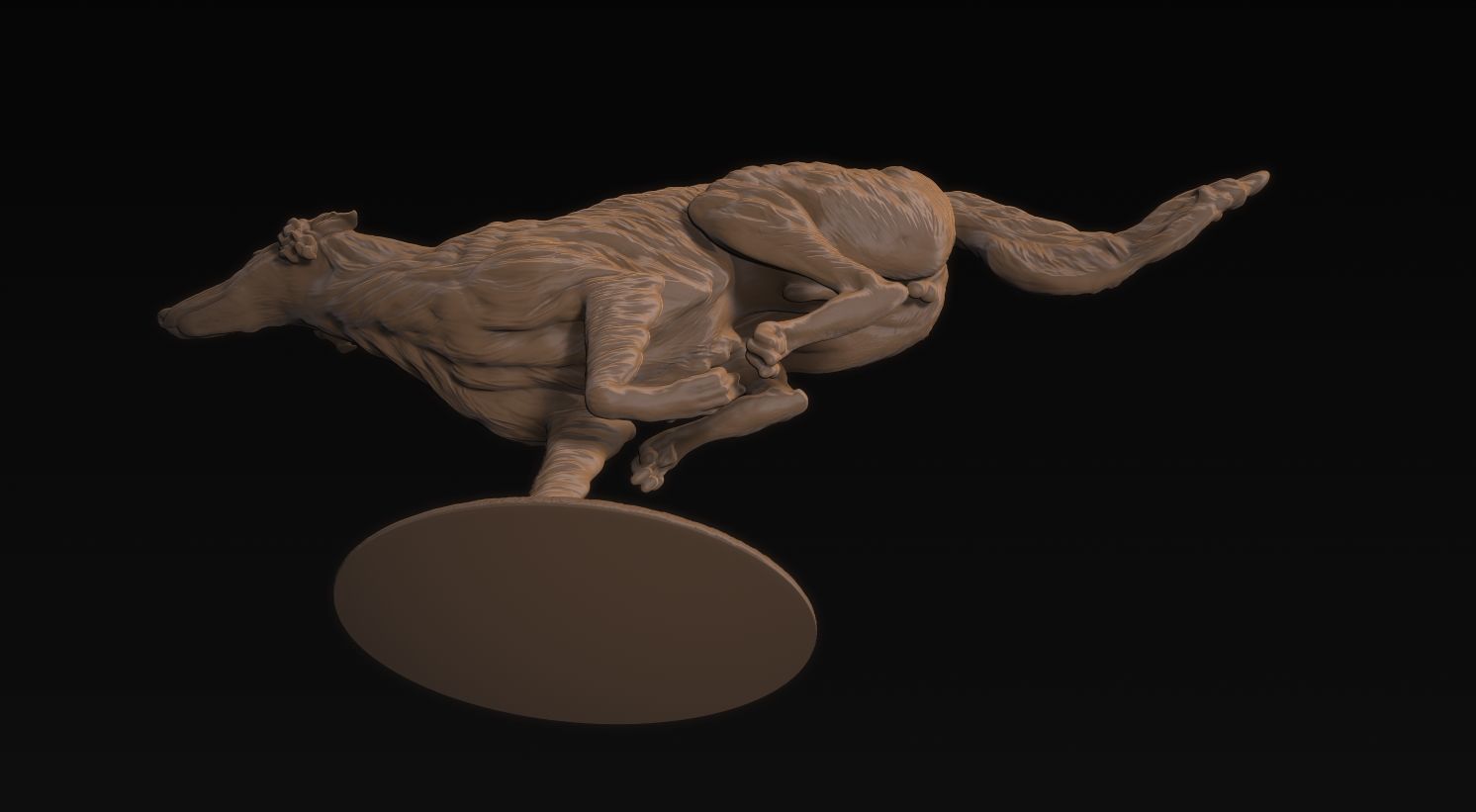 Borzoi Corriendo 3D print model_12