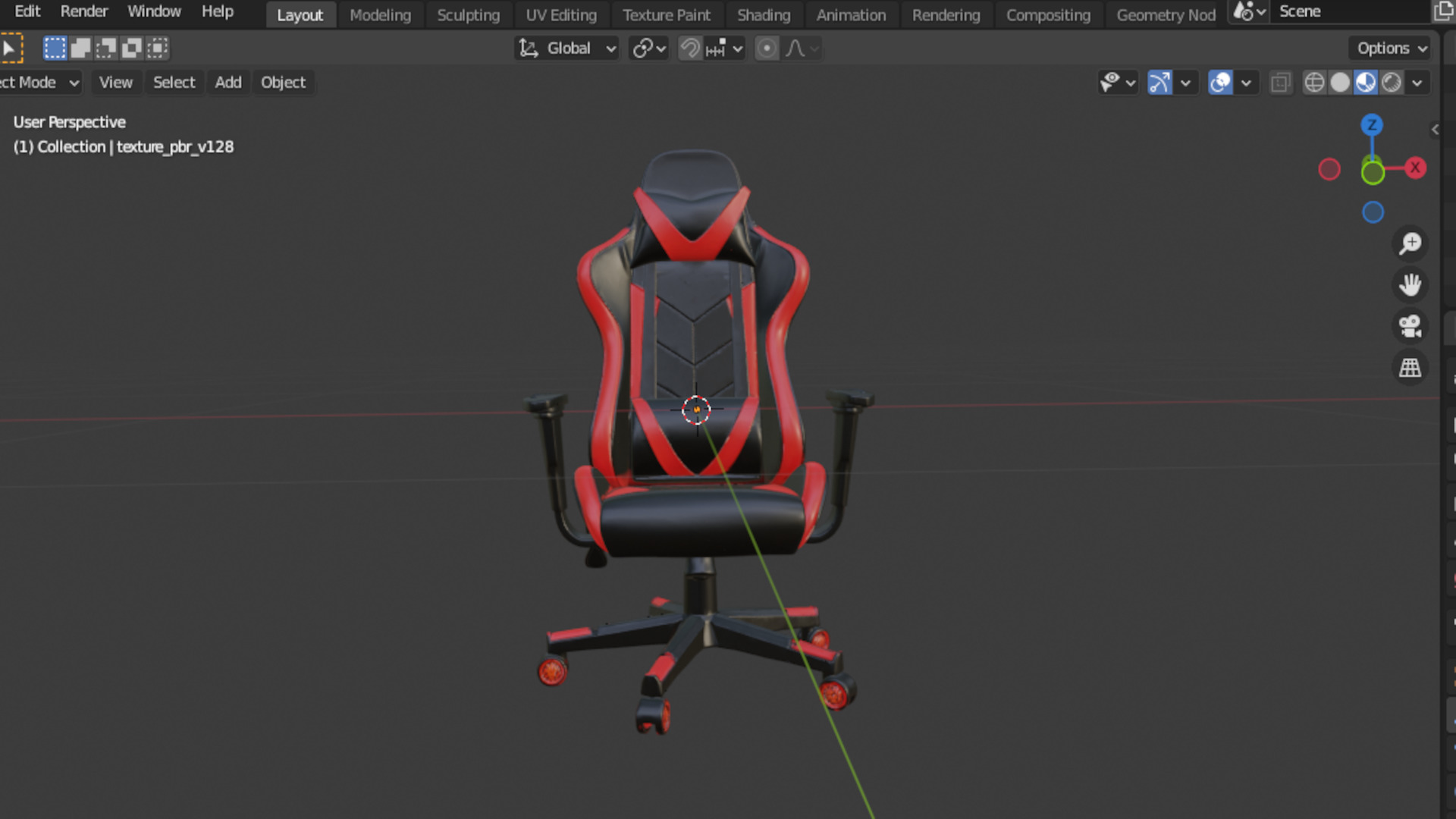 Office computer game chair 02 3D model_6