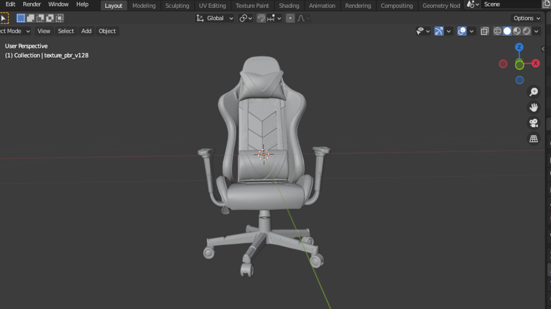 Office computer game chair 02 3D model_5