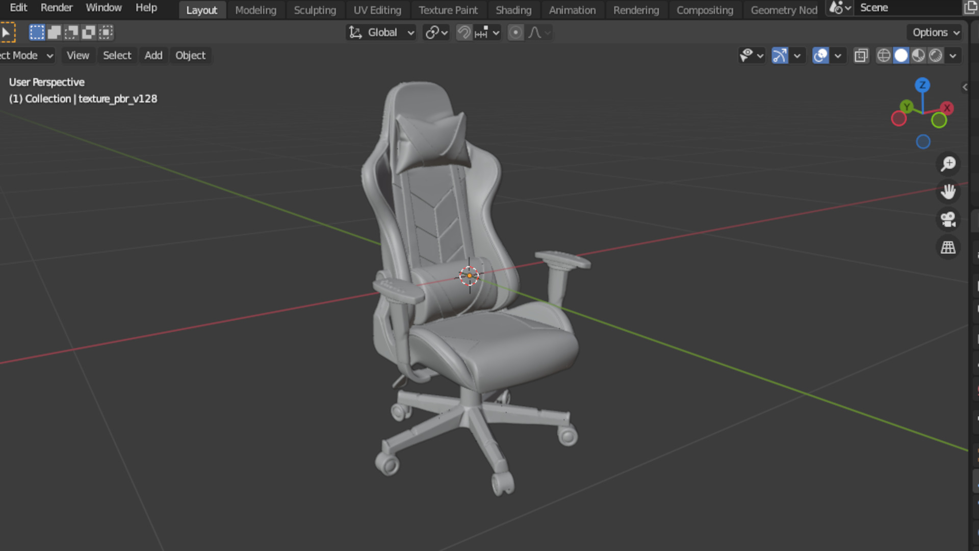 Office computer game chair 02 3D model_4