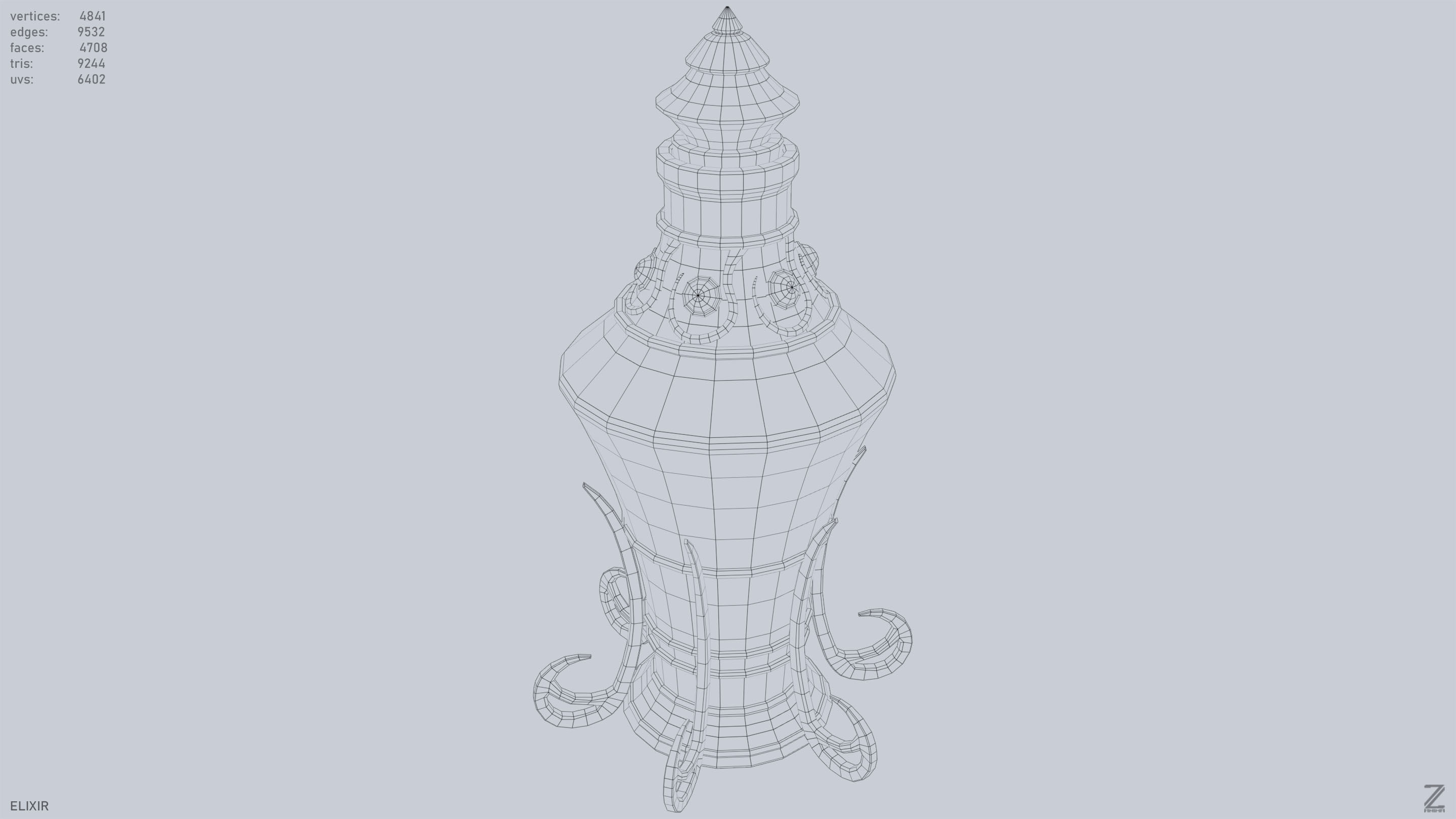 Elixir Low-poly 3D model_10