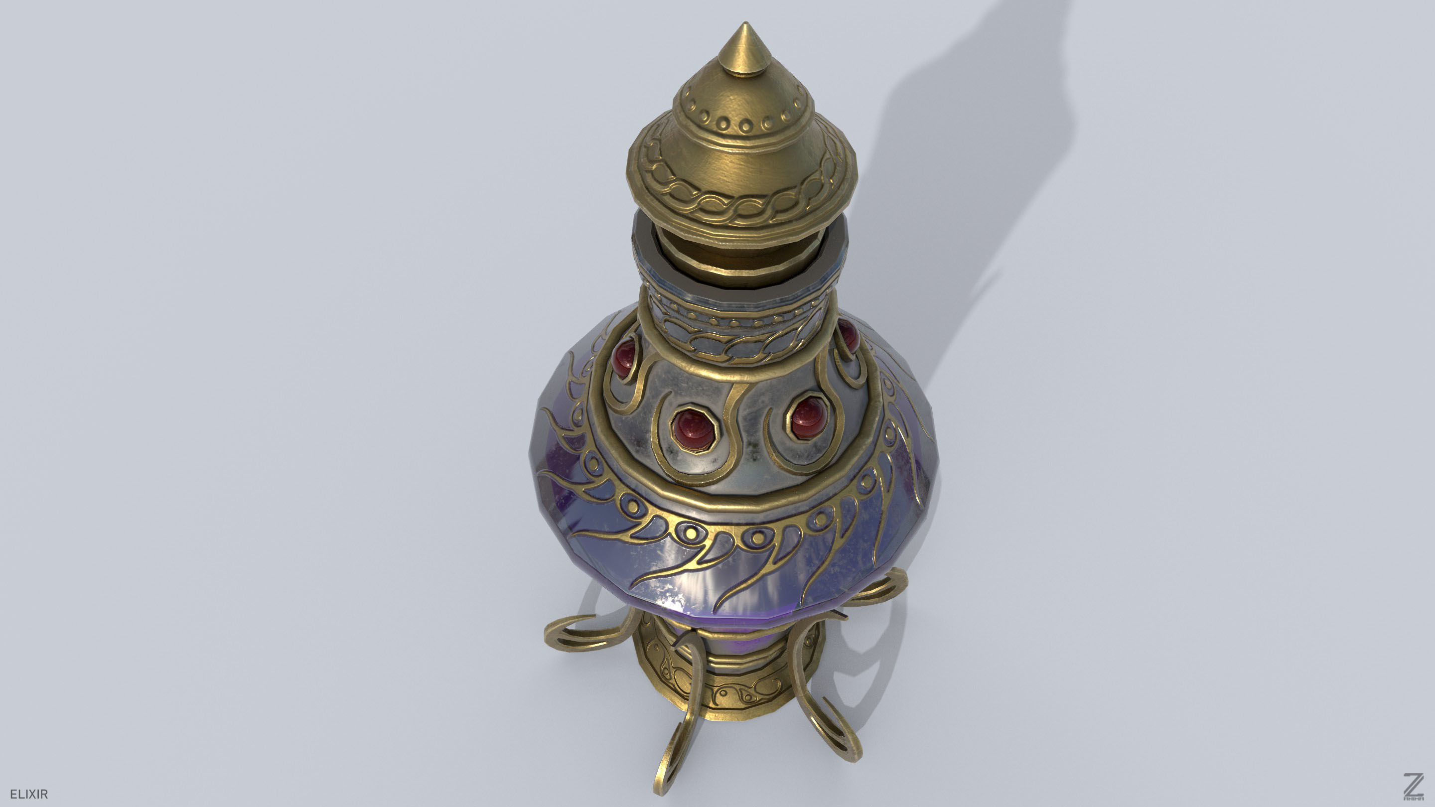 Elixir Low-poly 3D model_6