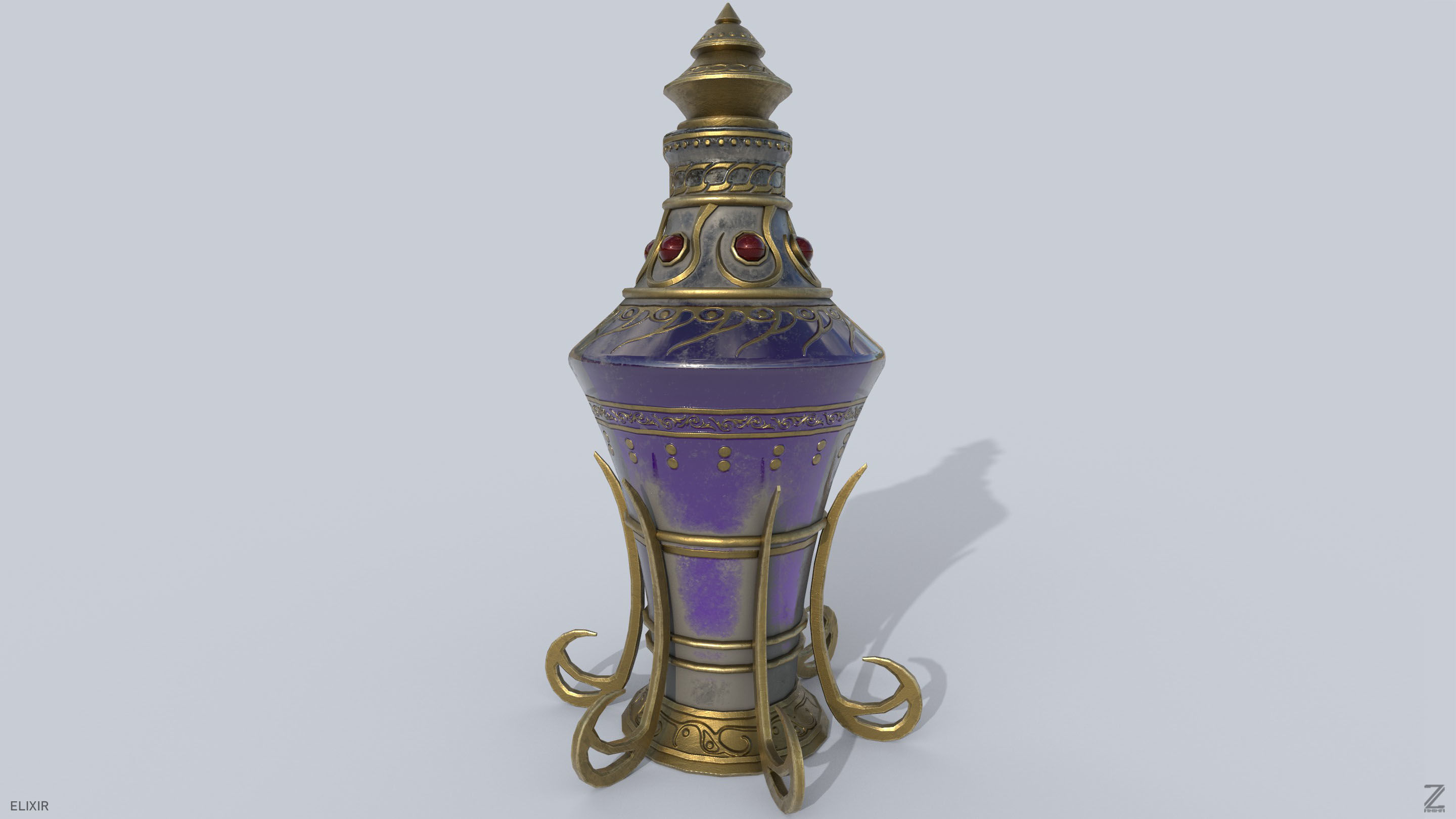 Elixir Low-poly 3D model_4