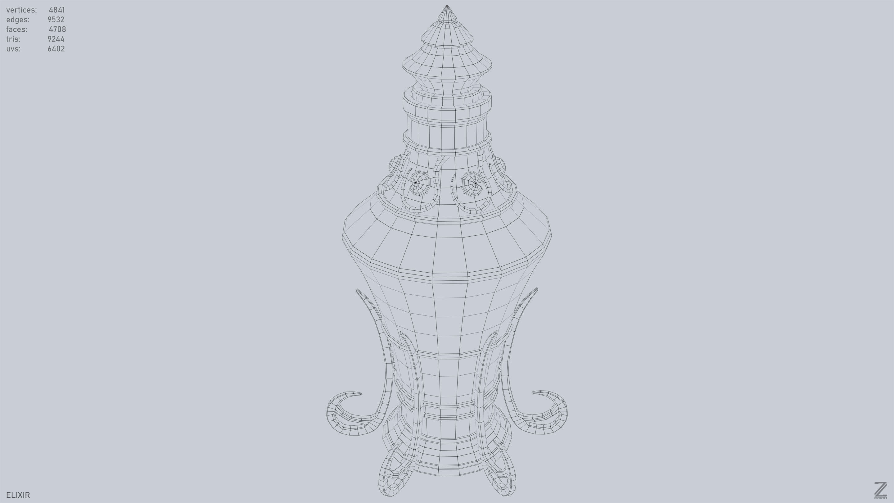 Elixir Low-poly 3D model_15