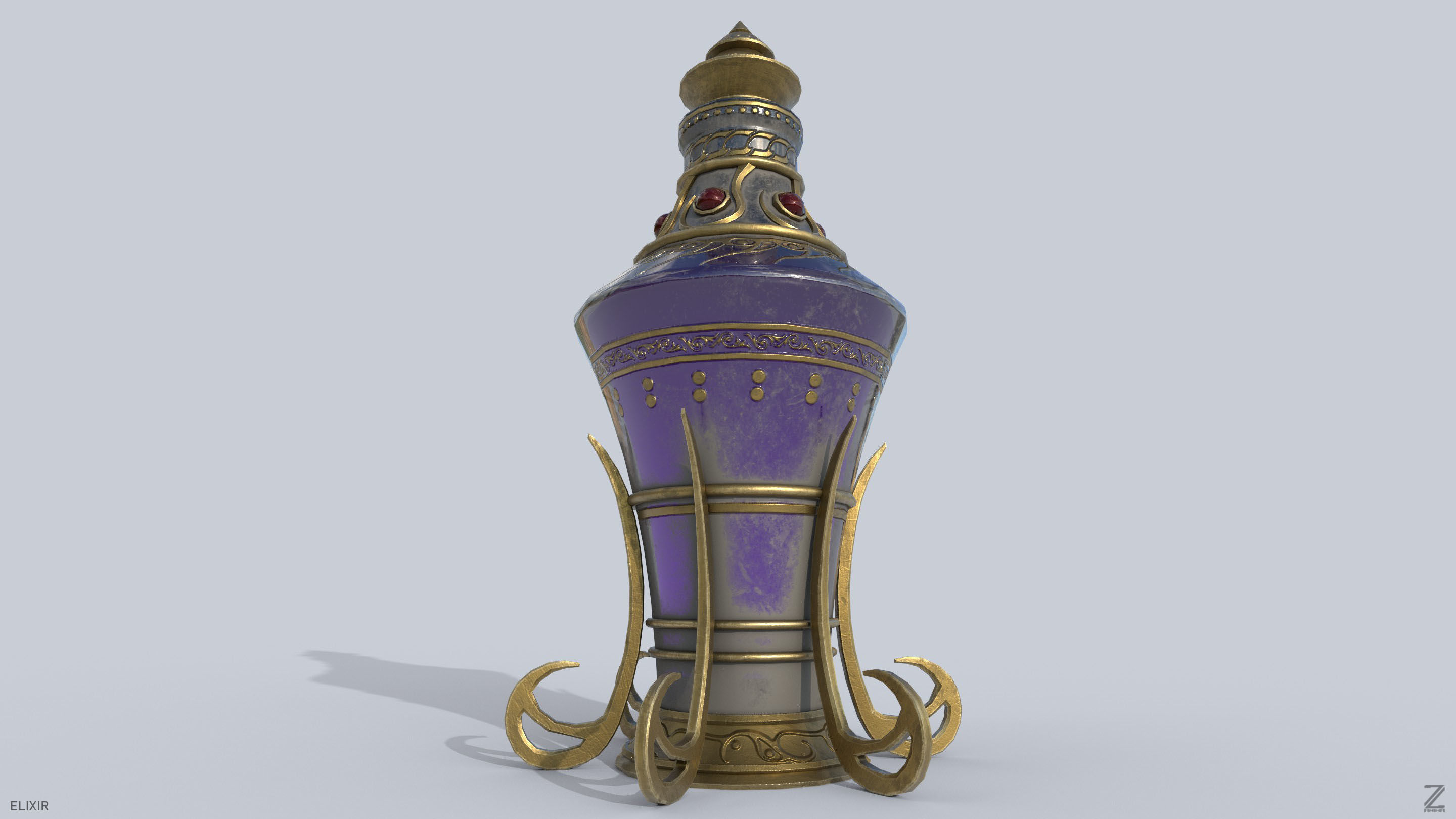 Elixir Low-poly 3D model_5