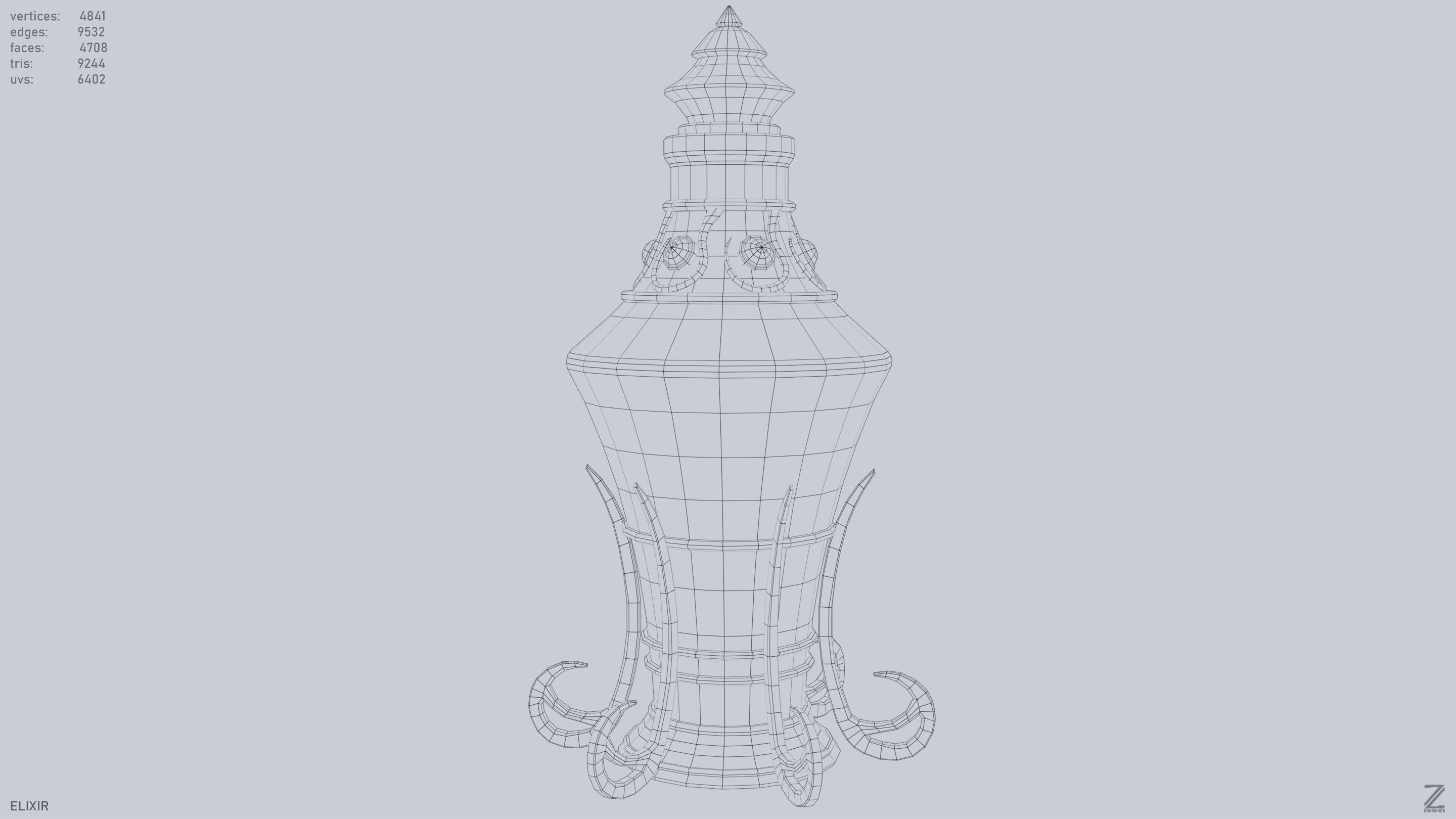 Elixir Low-poly 3D model_9