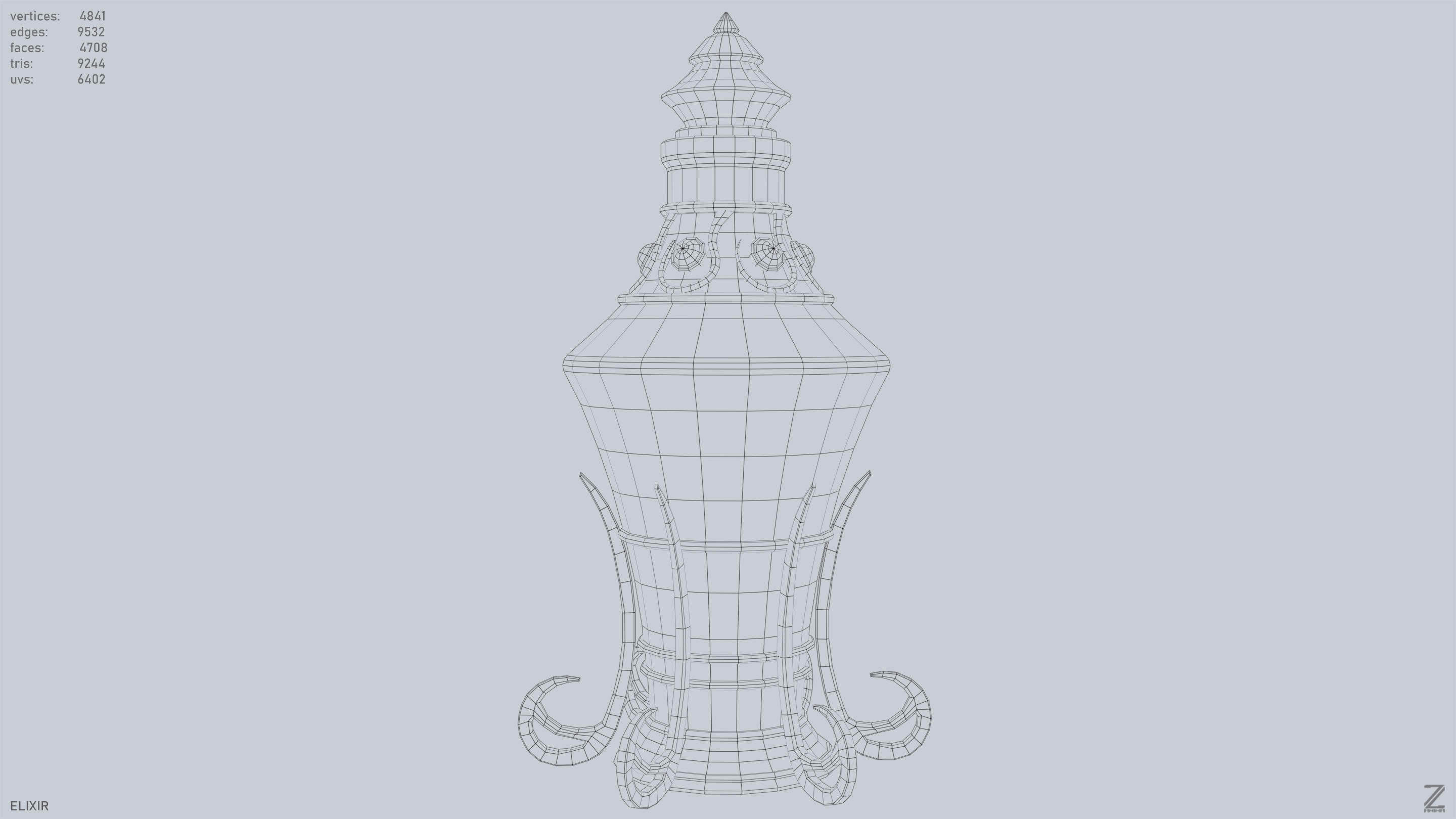 Elixir Low-poly 3D model_14