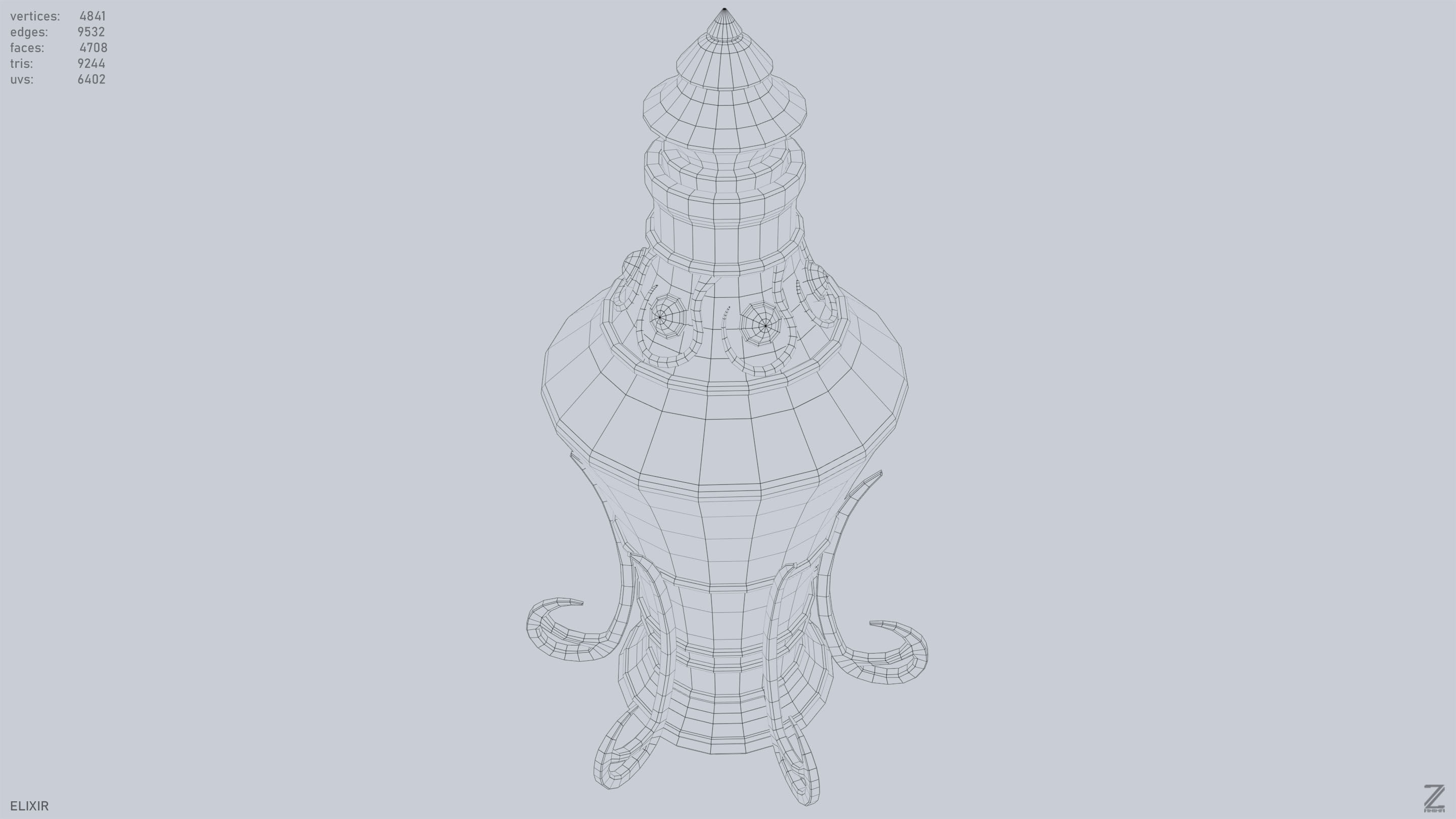 Elixir Low-poly 3D model_11