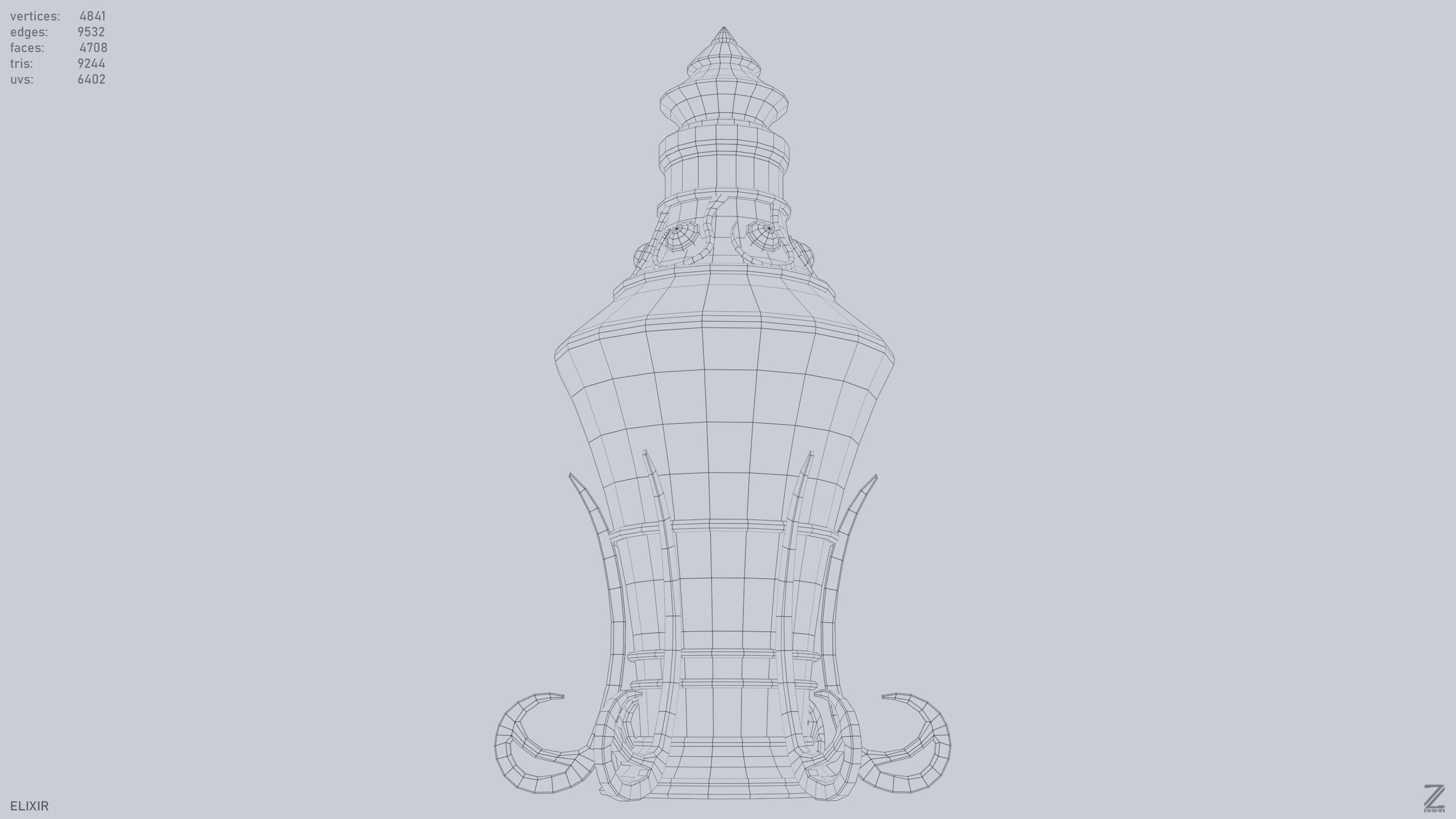 Elixir Low-poly 3D model_12