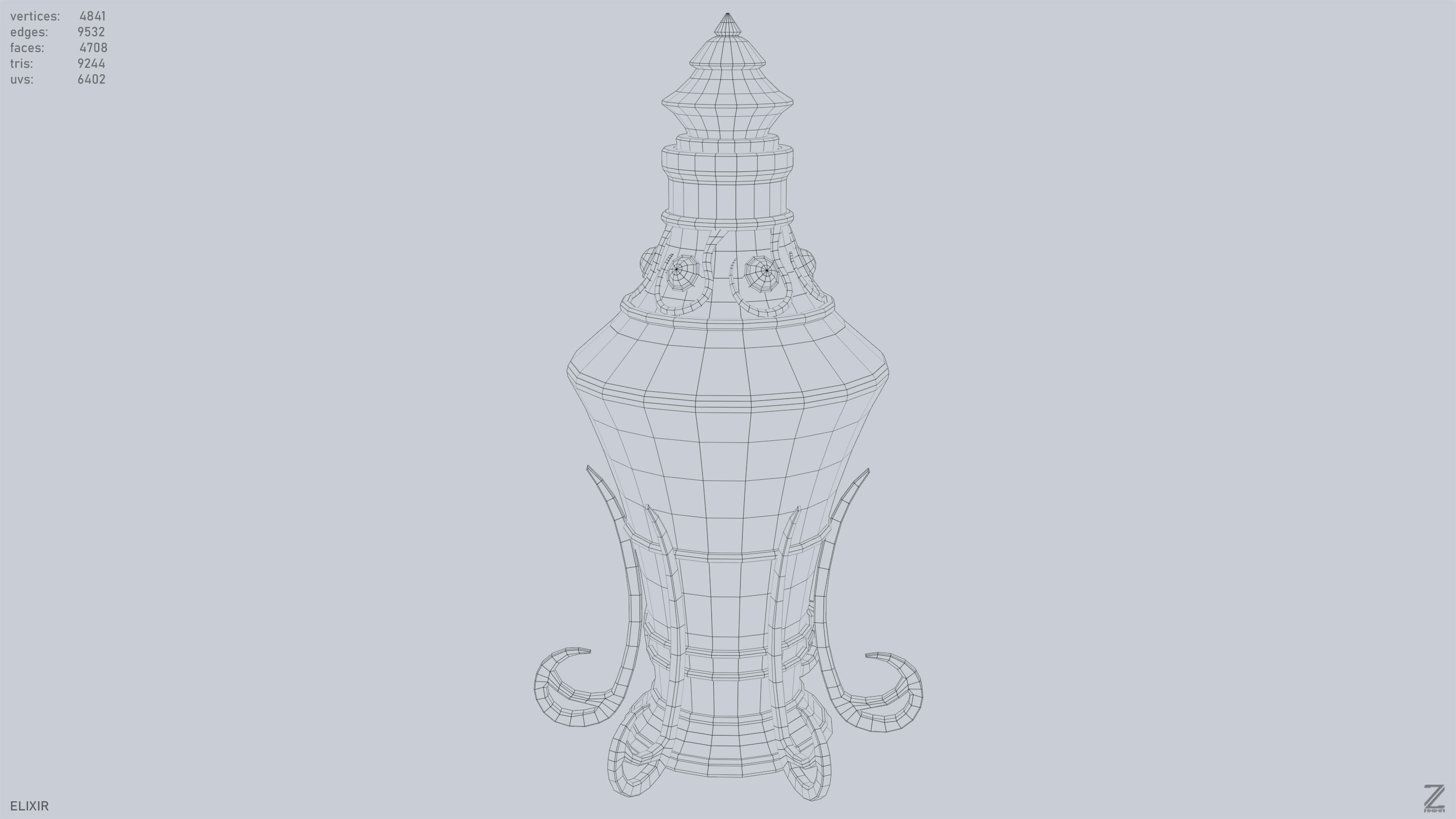 Elixir Low-poly 3D model_13