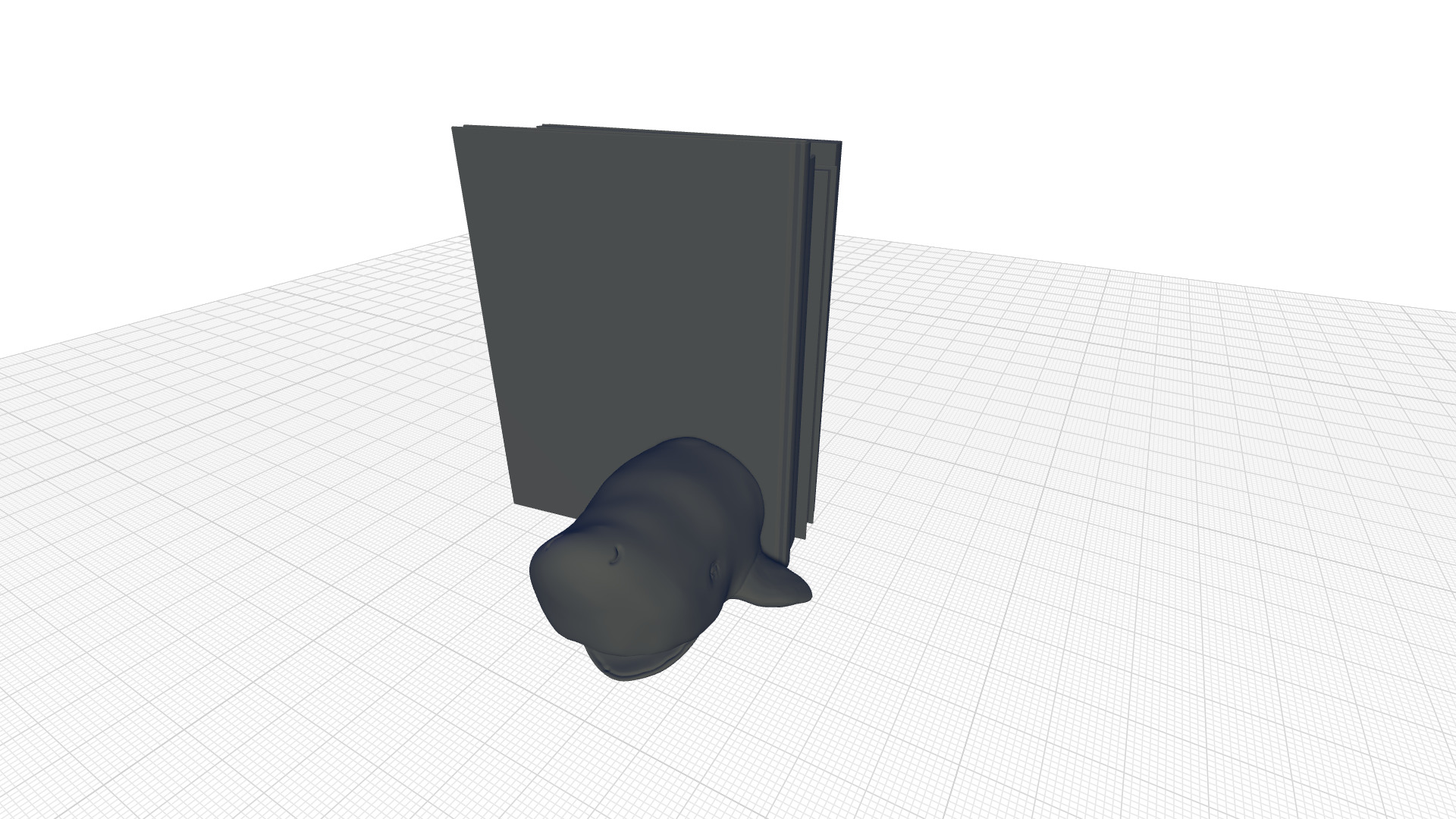 Nautical Sperm Whale Cold Resin Decorative Bookends 3D model_3