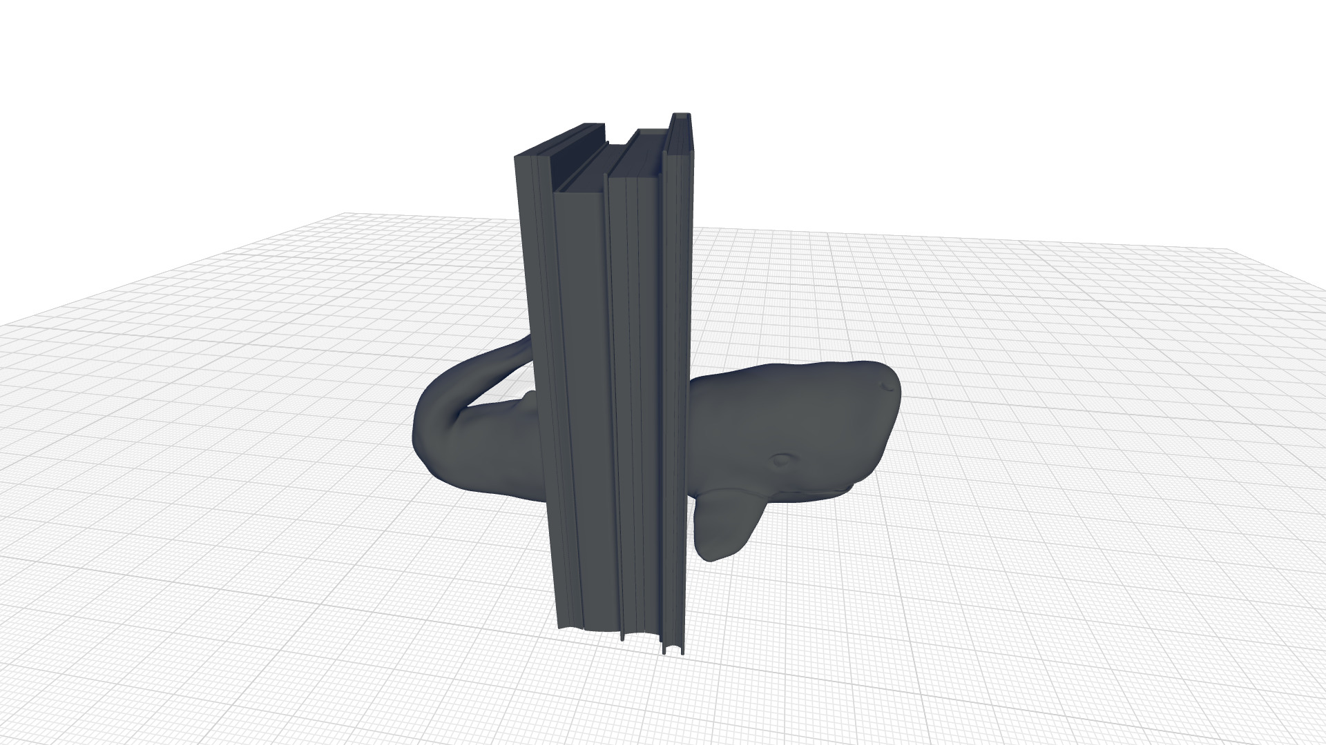 Nautical Sperm Whale Cold Resin Decorative Bookends 3D model_1