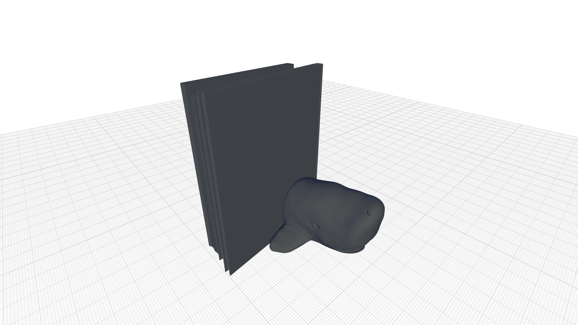 Nautical Sperm Whale Cold Resin Decorative Bookends 3D model_2