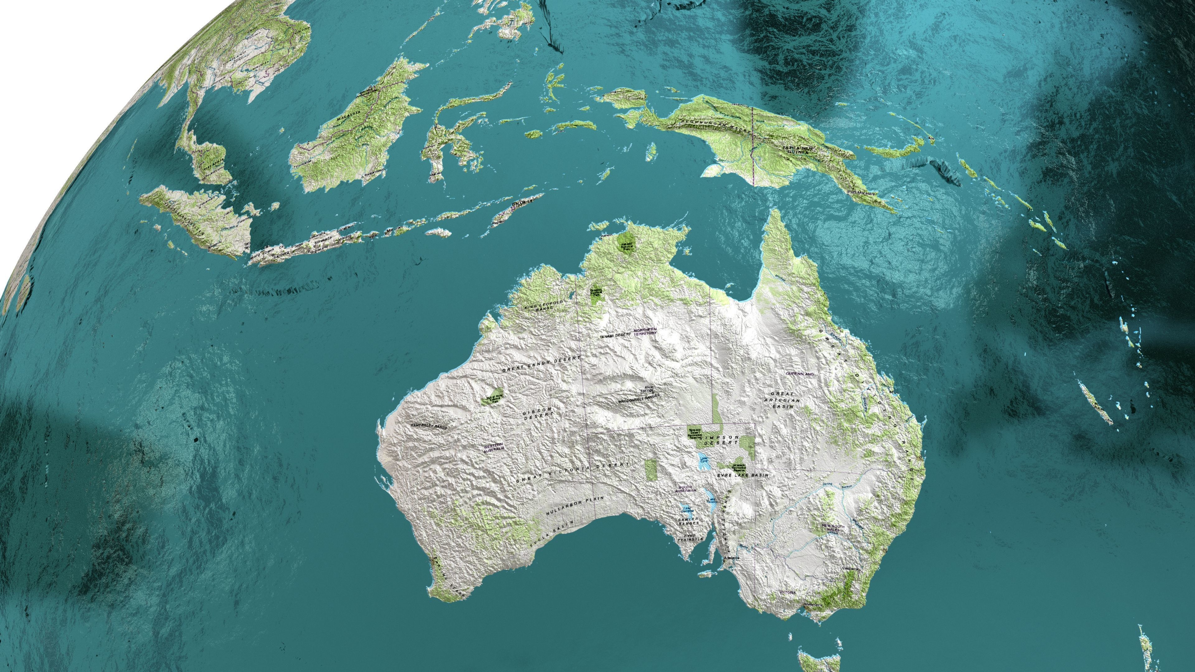 Earth Water 3D Globe Map   Low-poly 3D model_9