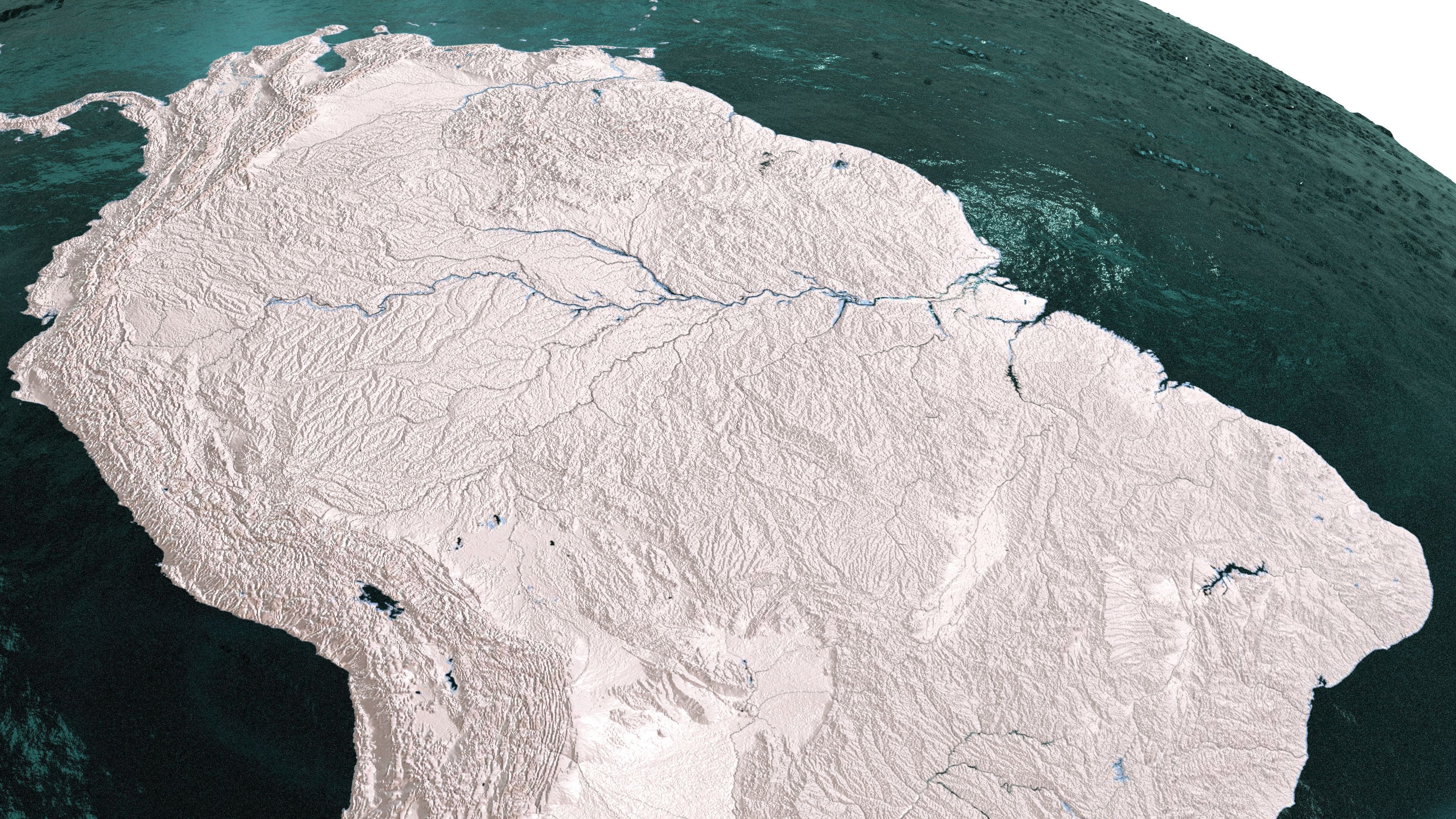 Earth Water 3D Globe Clay Shaded  Low-poly 3D model_8