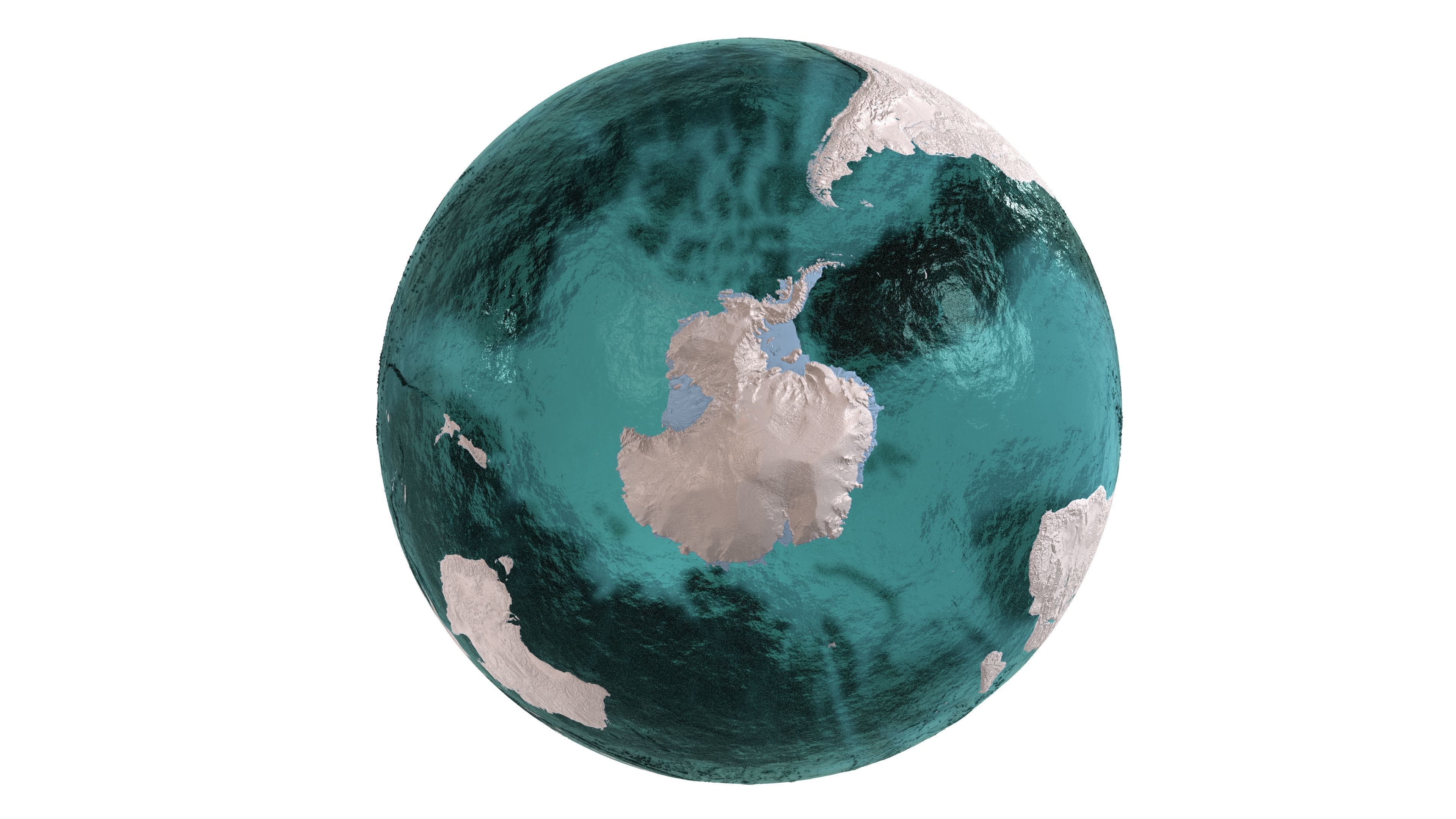 Earth Water 3D Globe Clay Shaded  Low-poly 3D model_5