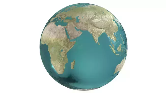 Earth Water 3D Globe Geographic  Low-poly 3D model