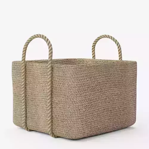 Tyler Square Basket With Rope Handle Low