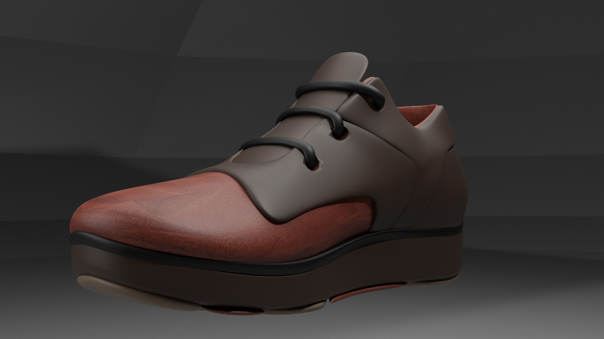 Modern Casual Leather Shoe Low Poly 3D Model Low-poly 3D model_7