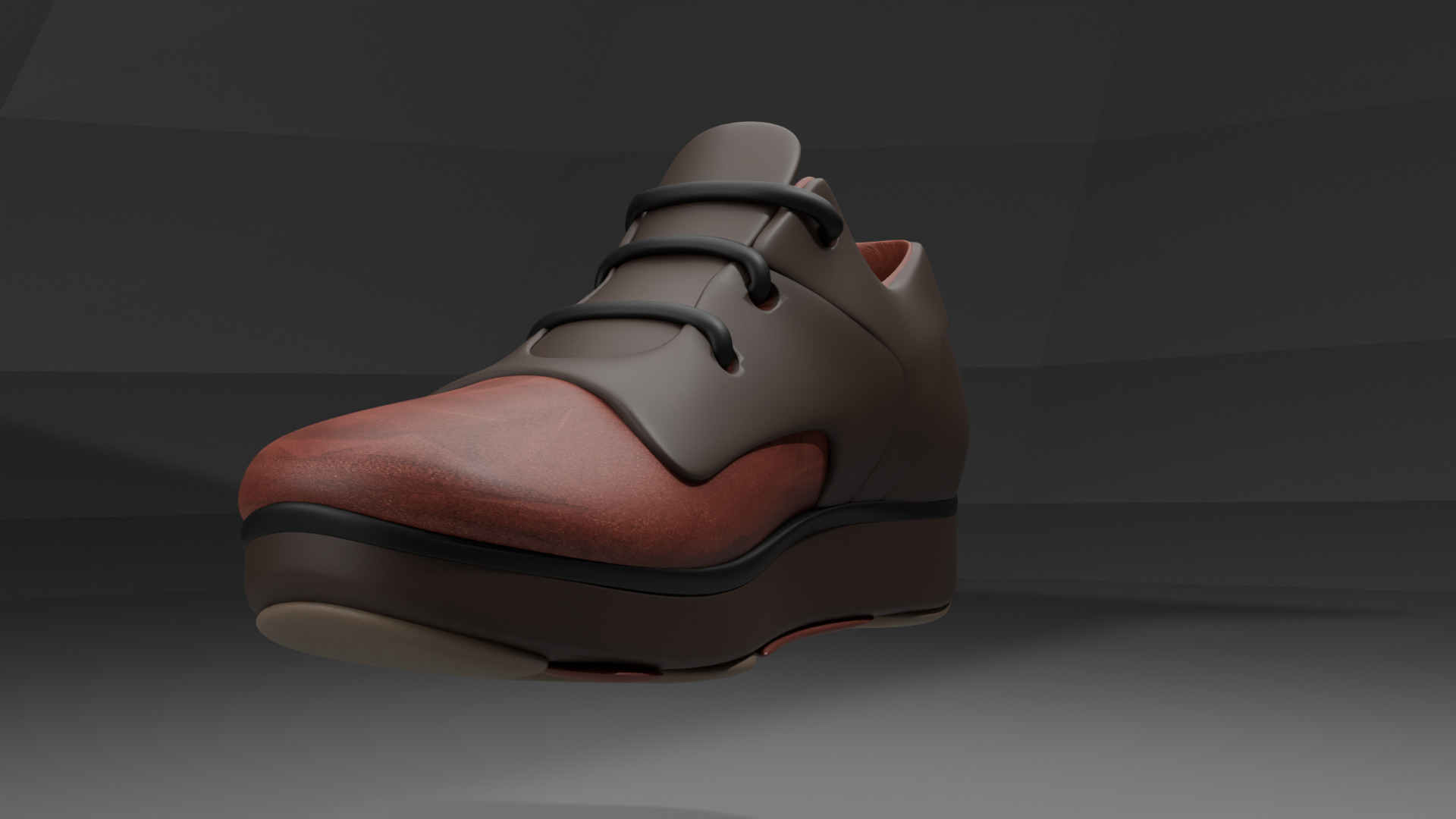 Modern Casual Leather Shoe Low Poly 3D Model Low-poly 3D model_2