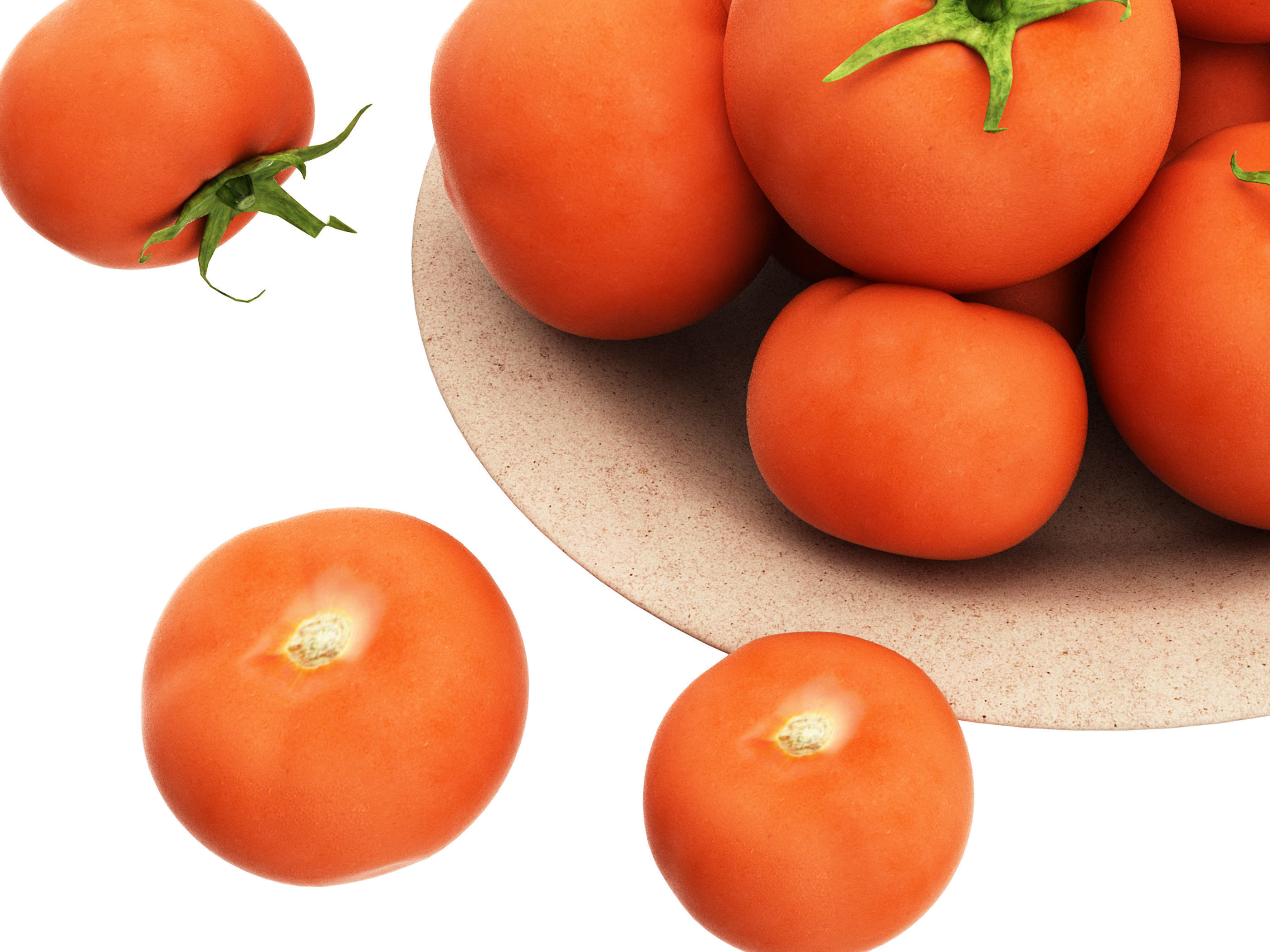 tomato Low-poly 3D model_3