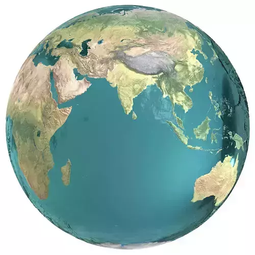 Earth Water 3D Globe Physical Low-poly 3D model
