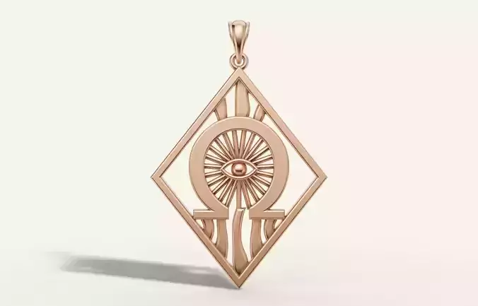 Evil Eye Omega Symbol Pendant