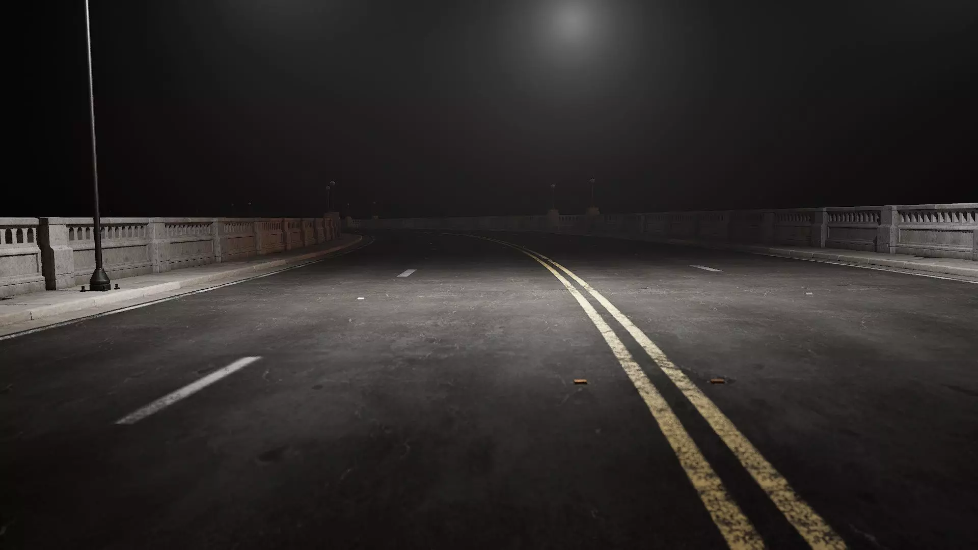 Beautiful Road And Light 3D model_0