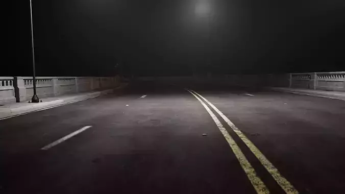 Beautiful Road And Light 3D model