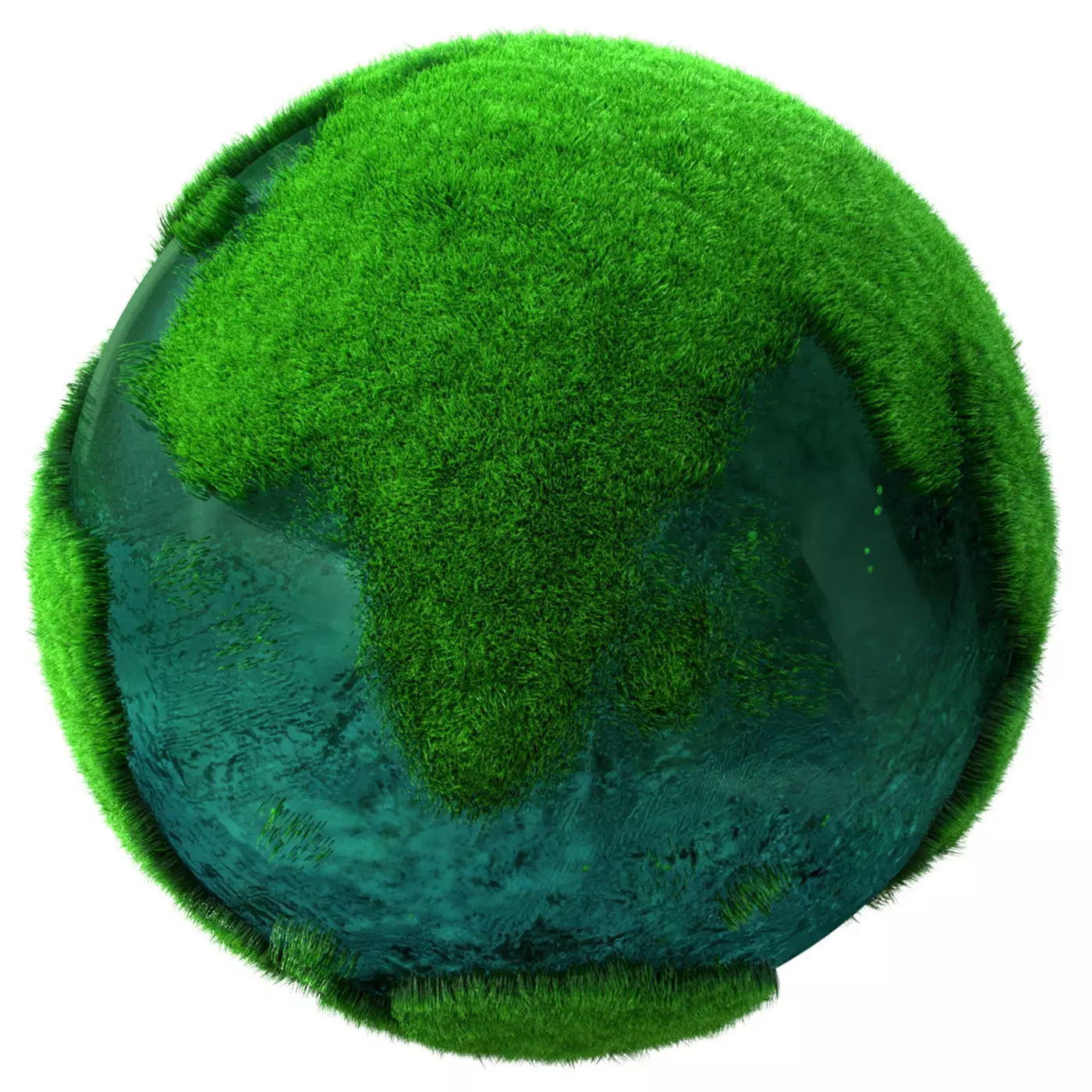 Earth Water Globe Grass Low-poly 3D model