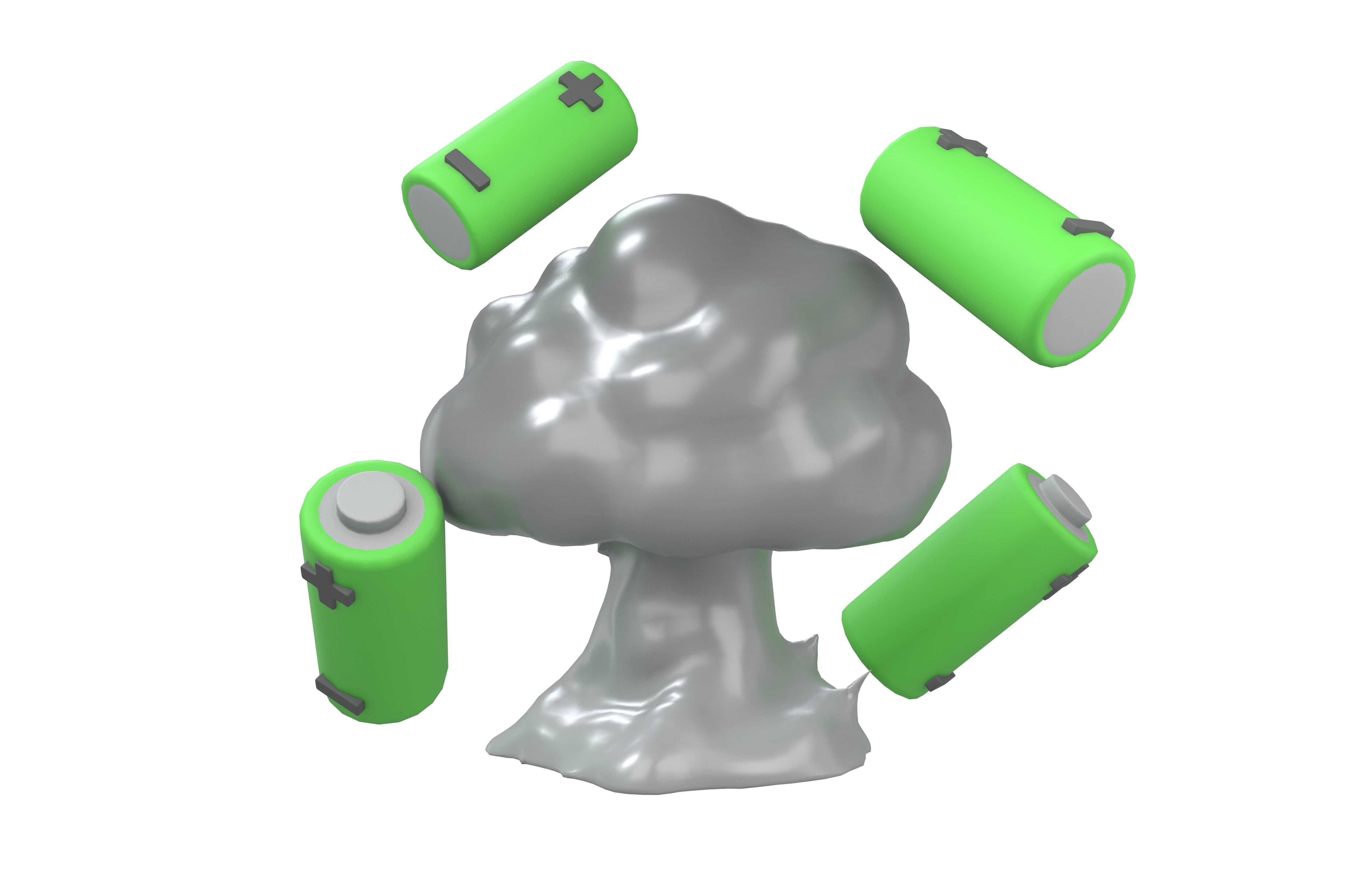 Battery Explosion Icon v1 003 Low-poly 3D model_1