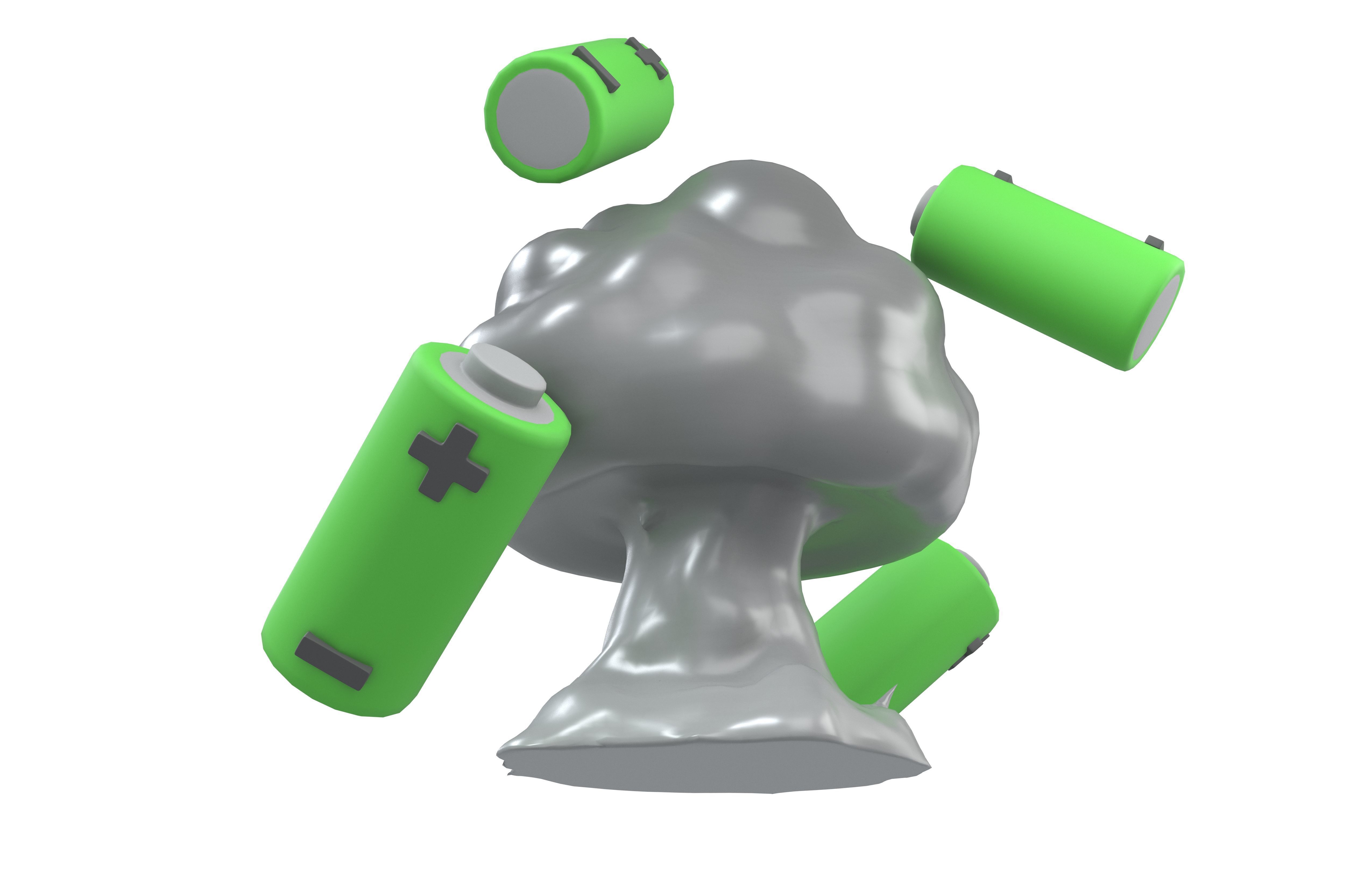Battery Explosion Icon v1 003 Low-poly 3D model_3