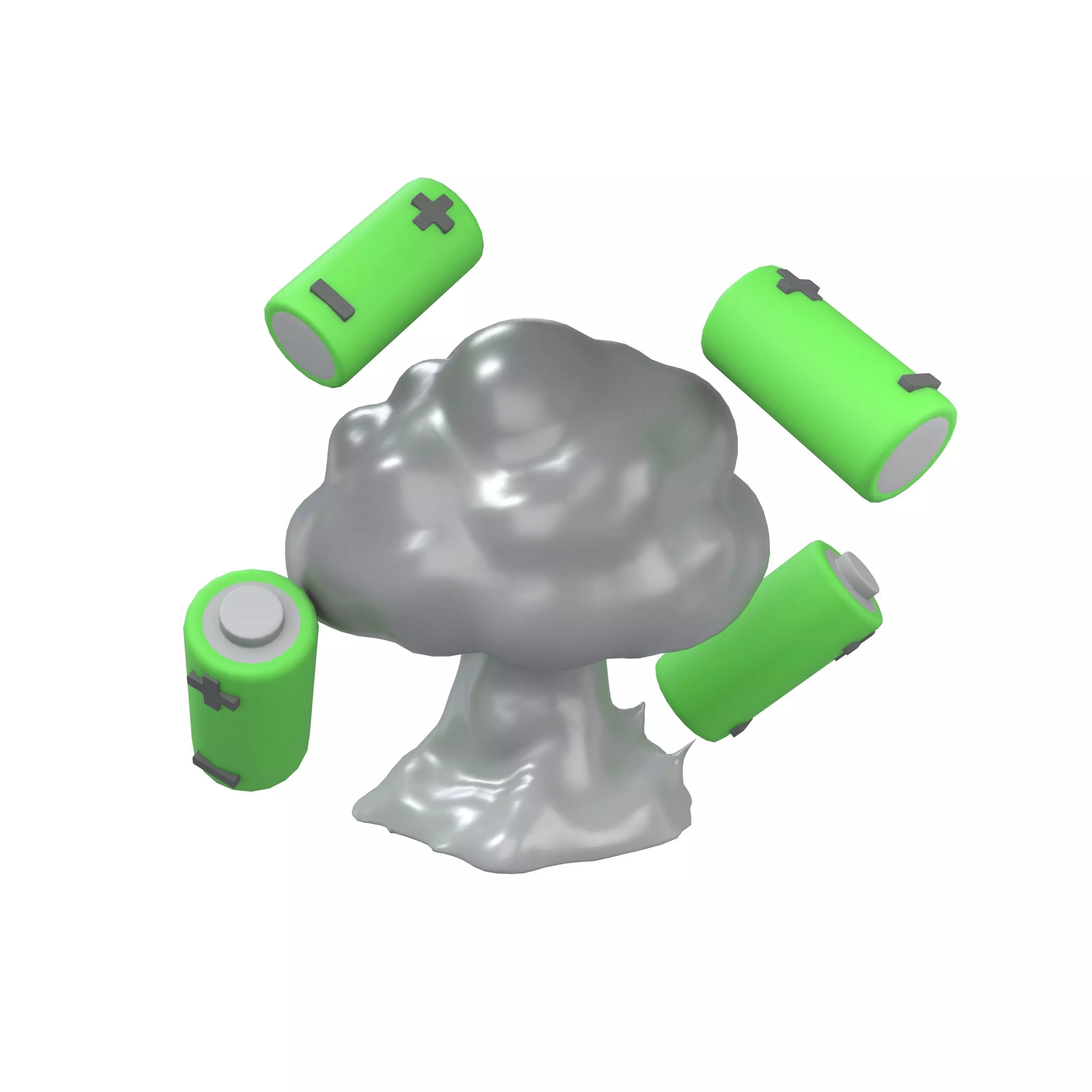 Battery Explosion Icon v1 003 Low-poly 3D model_0